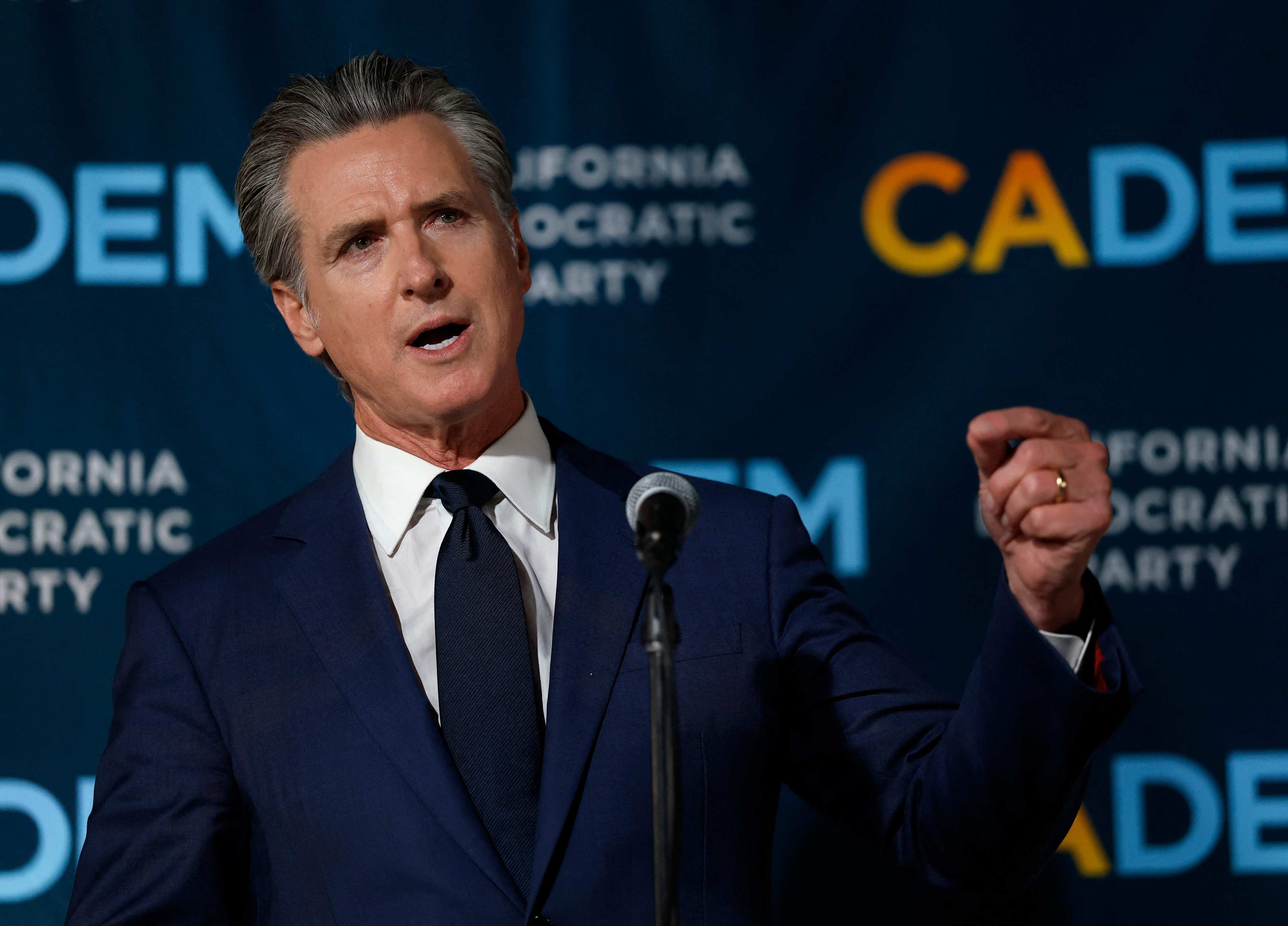 California Governor Gavin Newsom on Tuesday. Photo: AFP