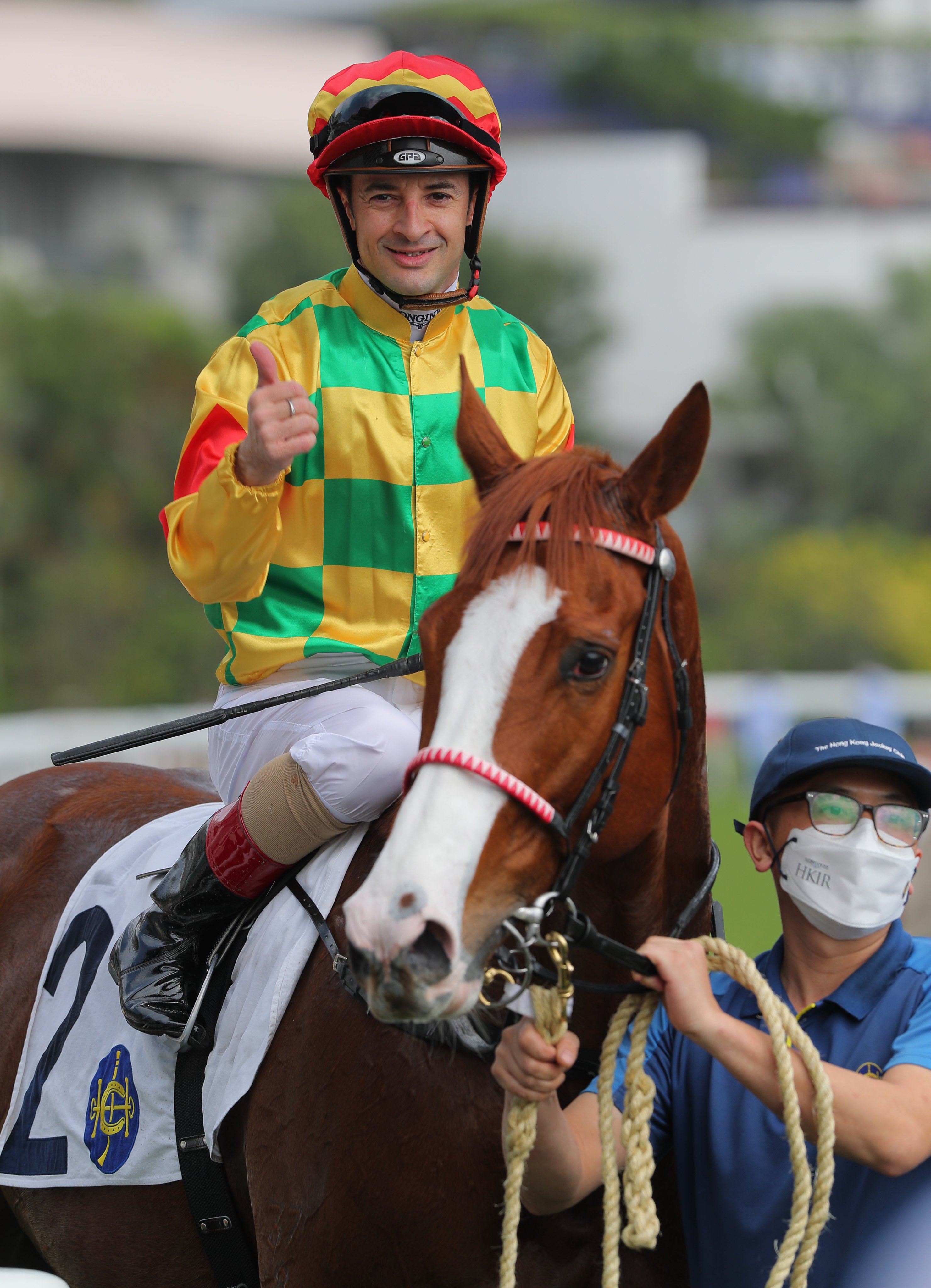 Christophe Lemaire enjoys a Sha Tin winner in 2022. Photos: Kenneth Chan