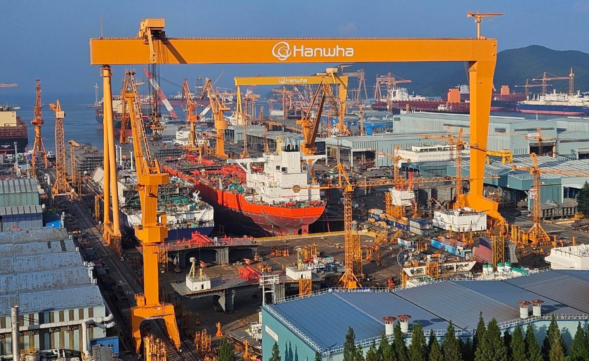 Hanwha Ocean’s shipyard in Geoje, South Gyeongsang province. Photo: The Korea Times Hanwha Ocean’s shipyard in Geoje, South Gyeongsang province. Photo: The Korea Times