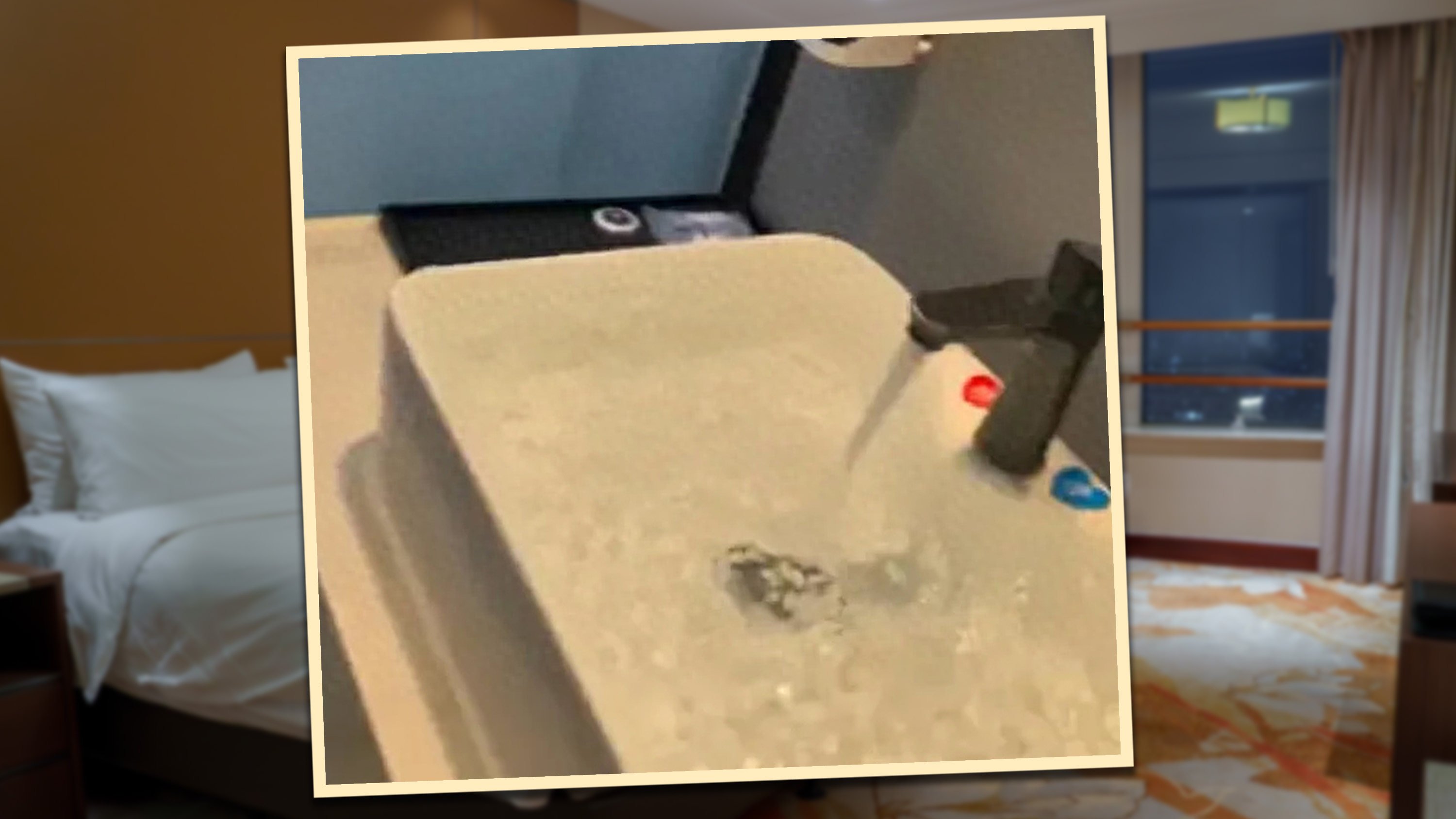 A woman hotel guest in China flooded her room after her request to cancel a one-night stay was denied. Photo: Shutterstock/Douyin