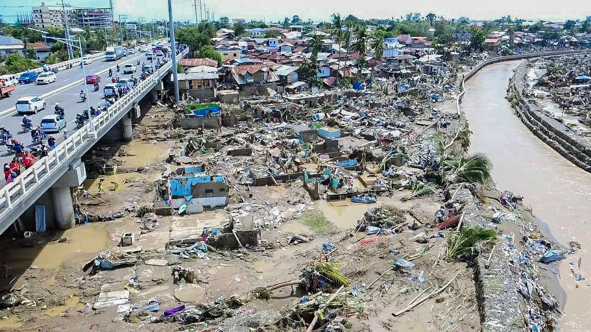 A site devastated by the Typhoon Kalmaegi in Cebu province, the Philippines, on Thursday. More than 100 people have been killed. Photo: Philippine Red Cross/Handout via Xinhua