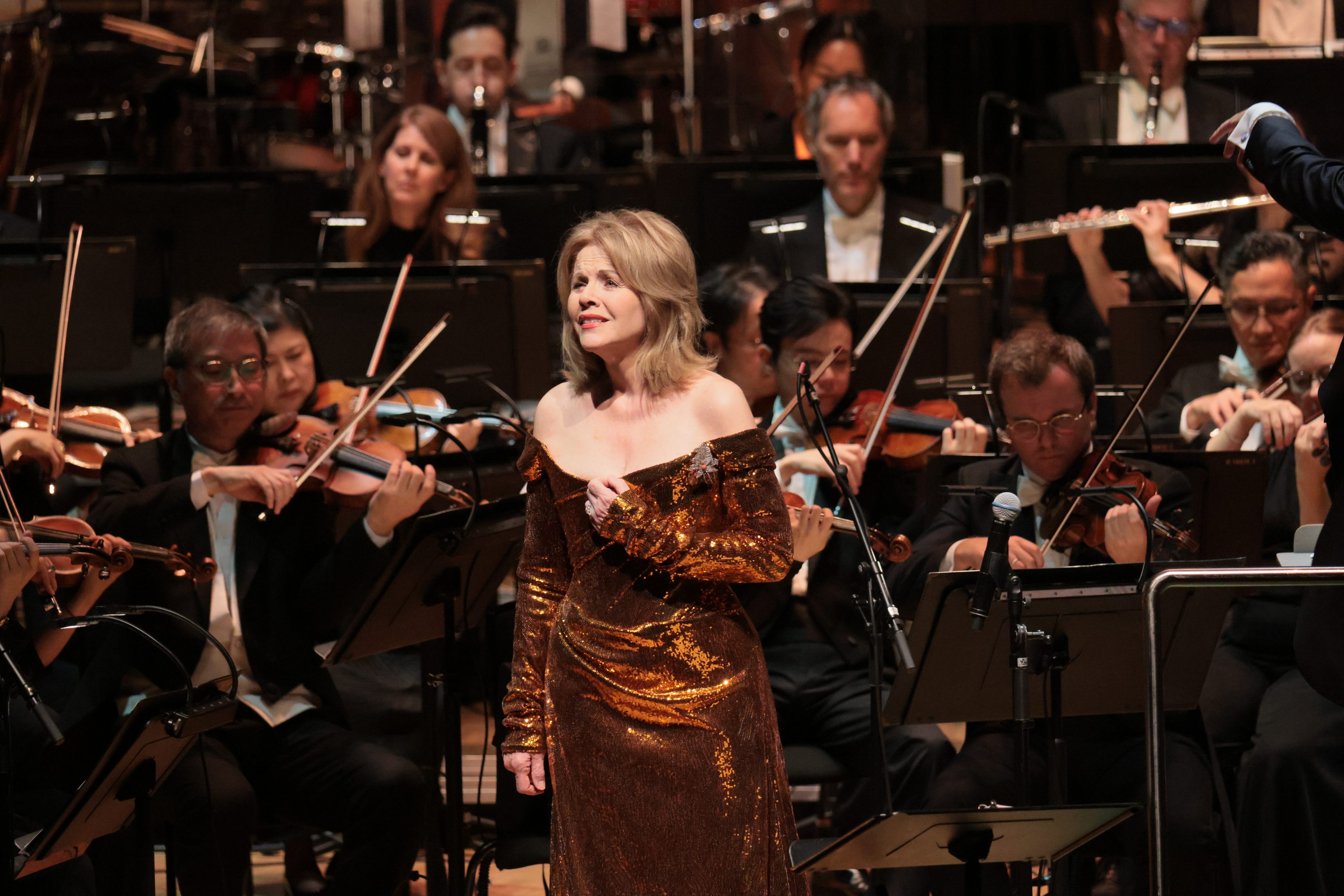 Renee Fleming performs during “Renee Fleming: Voice of Nature” at the Hong Kong Cultural Centre in October 2025. The shows performed on October 24-25 had a first half consisting of songs related to different aspects of nature, accompanied by a film created by the National Geographic Society. Photo: HK Phil
