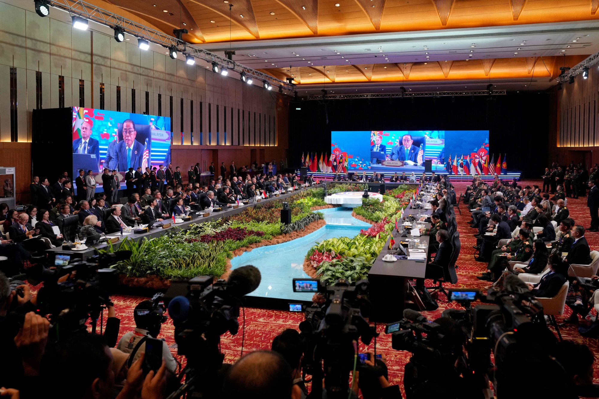 The Asean-Plus meeting at the Association of Southeast Asian Nations Defence Ministers Meeting in Kuala Lumpur on Saturday. Photo: AFP The Asean-Plus meeting at the Association of Southeast Asian Nations Defence Ministers Meeting in Kuala Lumpur on Saturday. Photo: AFP