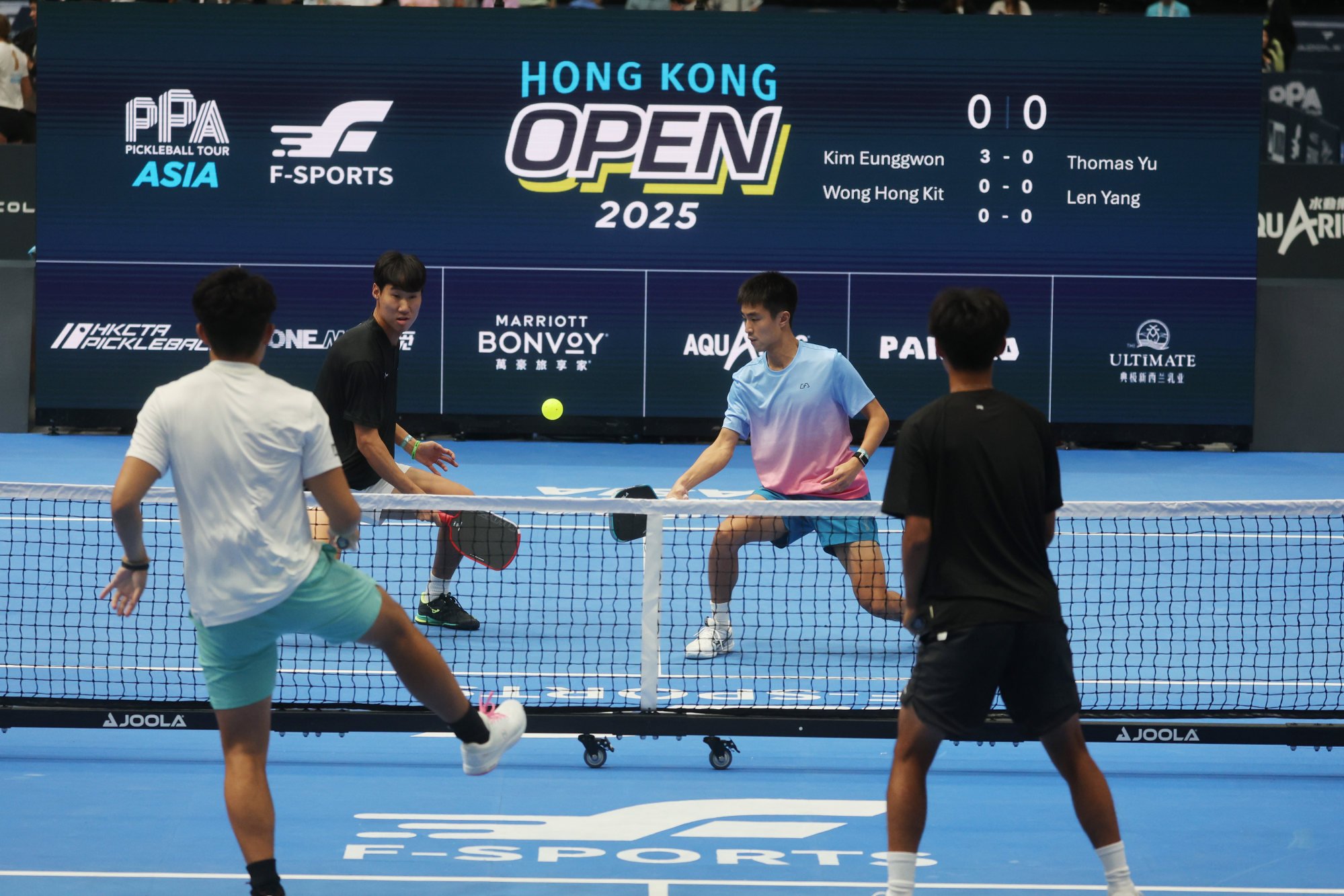 Pickleball players in action during the PPA Tour Asia Hong Kong Open 2025’s men’s doubles final at Kai Tak Arena, Kai Tak Sports Park, in August. Photo: Edmond So Pickleball players in action during the PPA Tour Asia Hong Kong Open 2025’s men’s doubles final at Kai Tak Arena, Kai Tak Sports Park, in August. Photo: Edmond So