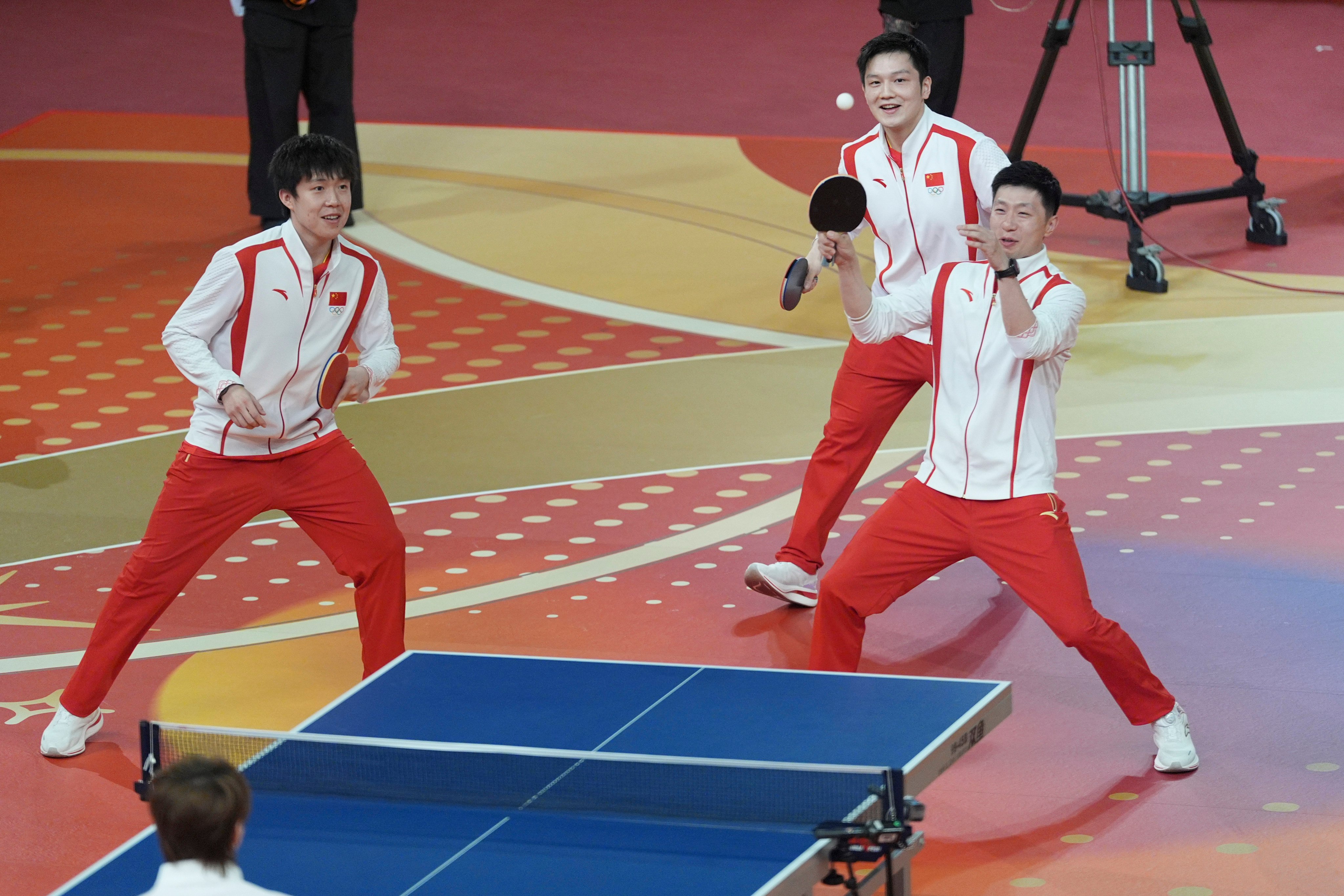 Table tennis players Wang Chuqin, Ma Long and Fan Zhendong will be among the biggest names competing at the National Games. Photo: Eugene Lee