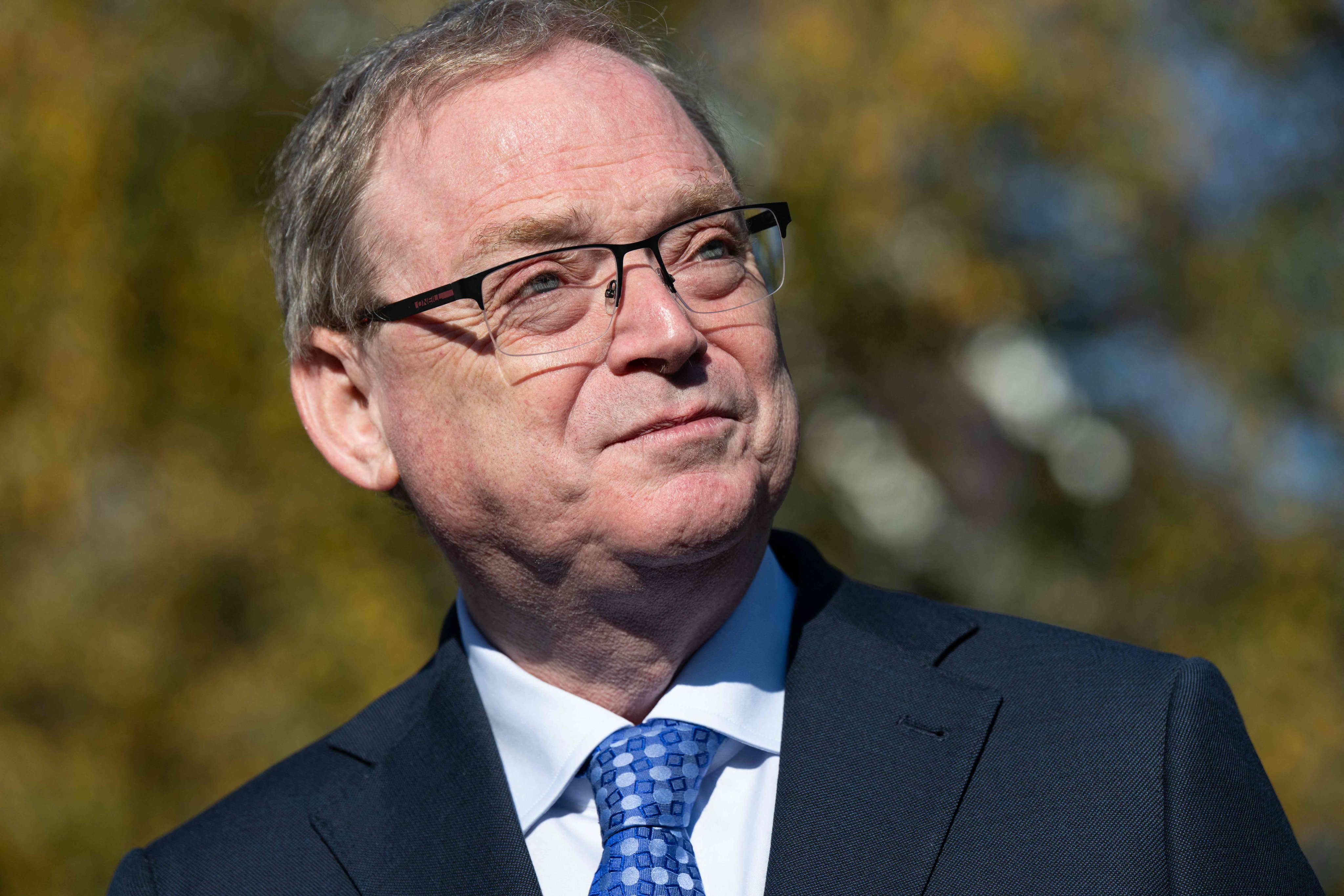 Kevin Hassett, Director of the National Economic Council of the United States, speaks with the media outside the White House last month. Photo: AFP