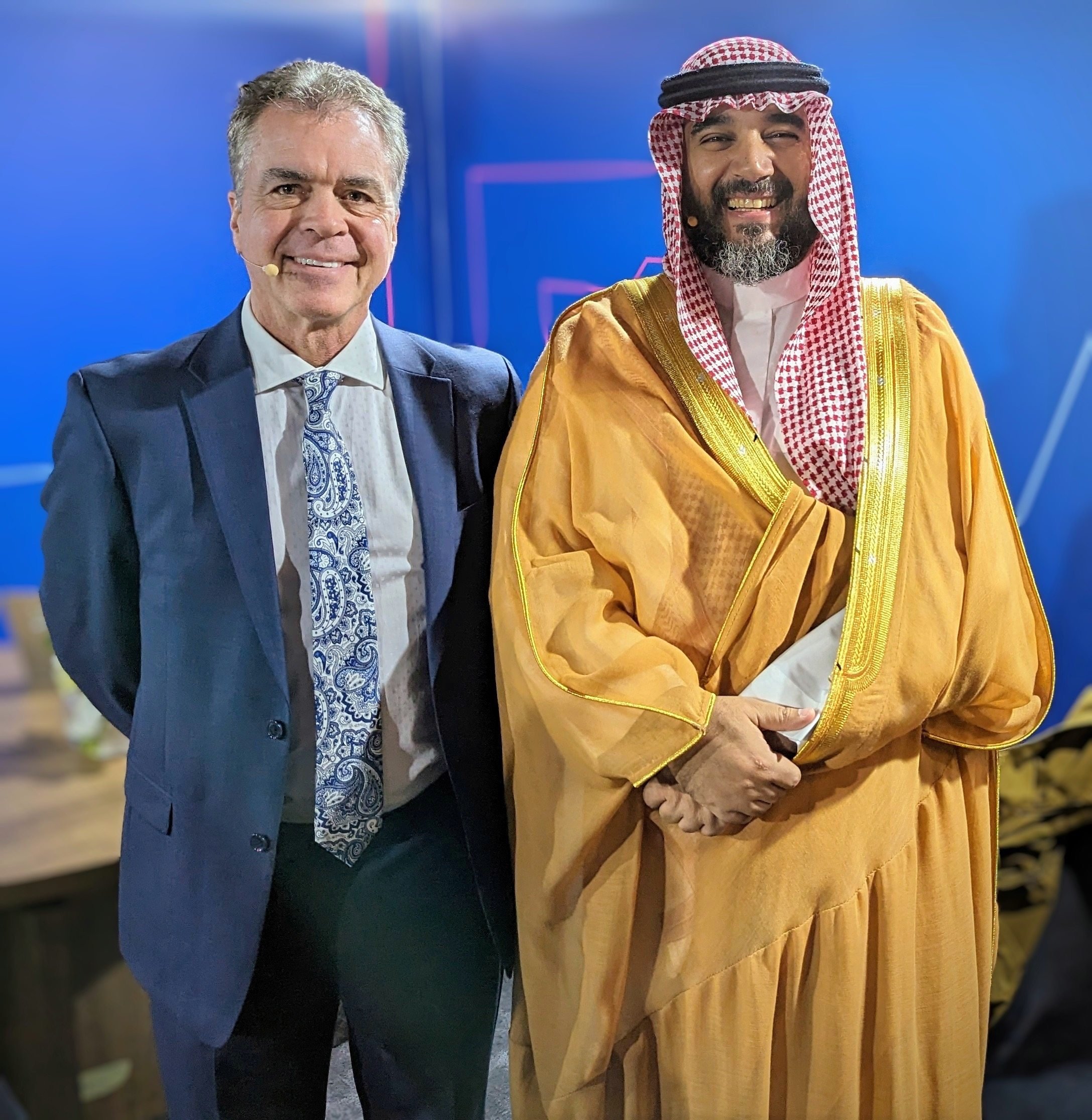 Saudi Prince Faisal bin Bandar bin Sultan Al Saud, vice-chairman of Savvy Games (right), and CEO Brian Ward. Photo: Handout