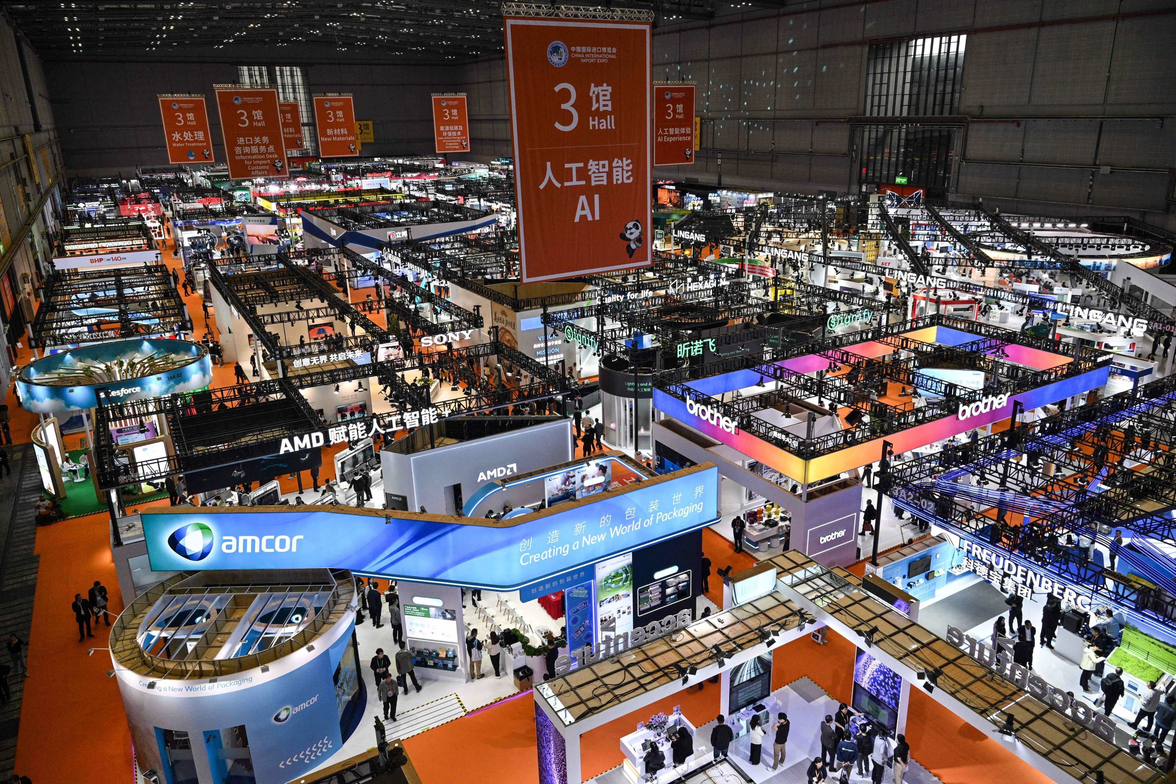 Visitors attend the China International Import Expo (CIIE) in Shanghai. Photo: AFP