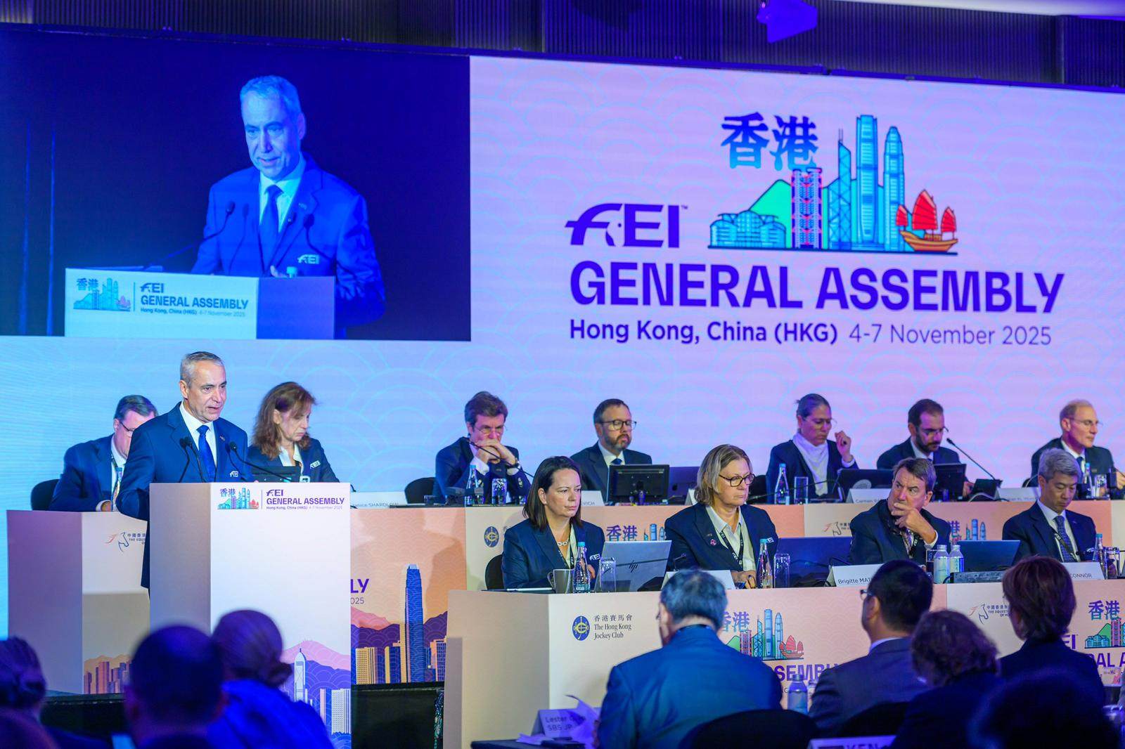 Equestrian leaders from 73 national equestrian federations and 13 stakeholder groups took part in the general assembly. Photo: HKJC