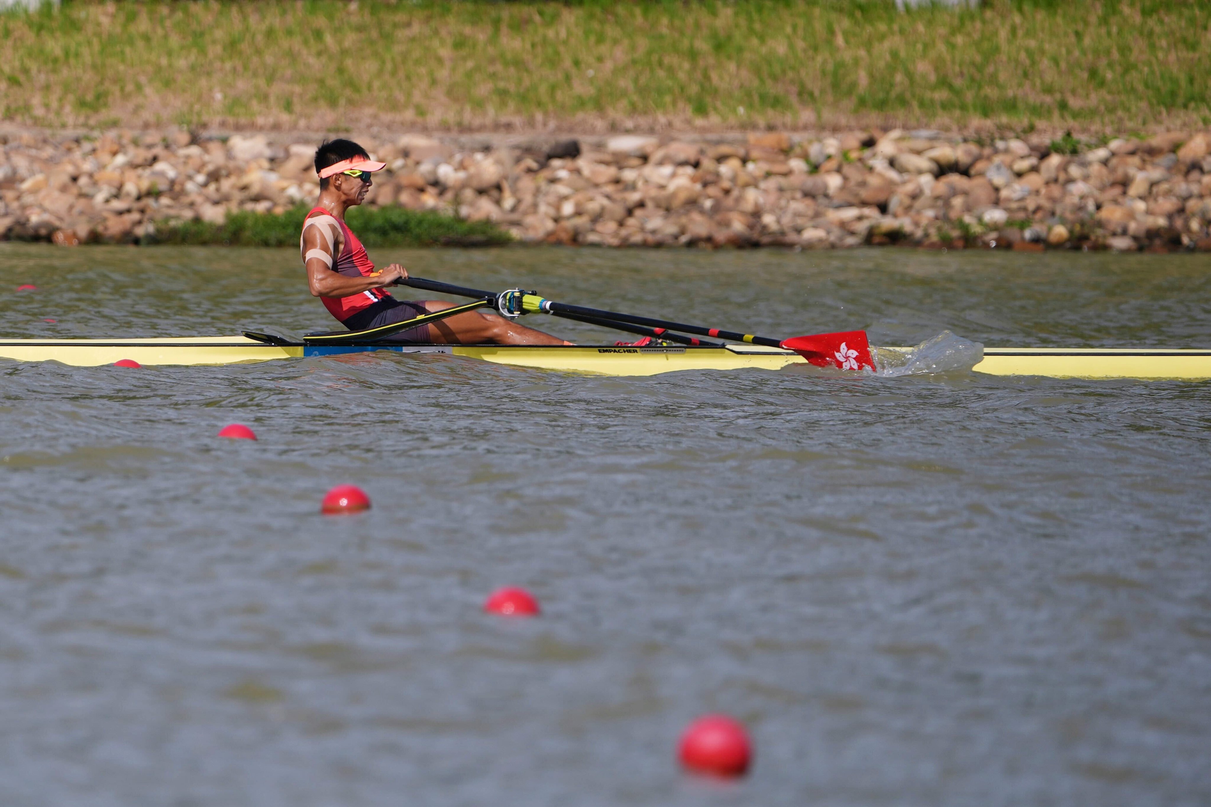 Chiu Hin-chun finished fifth in the men’s lightweight single sculls final on Monday. Photo: Elson Li