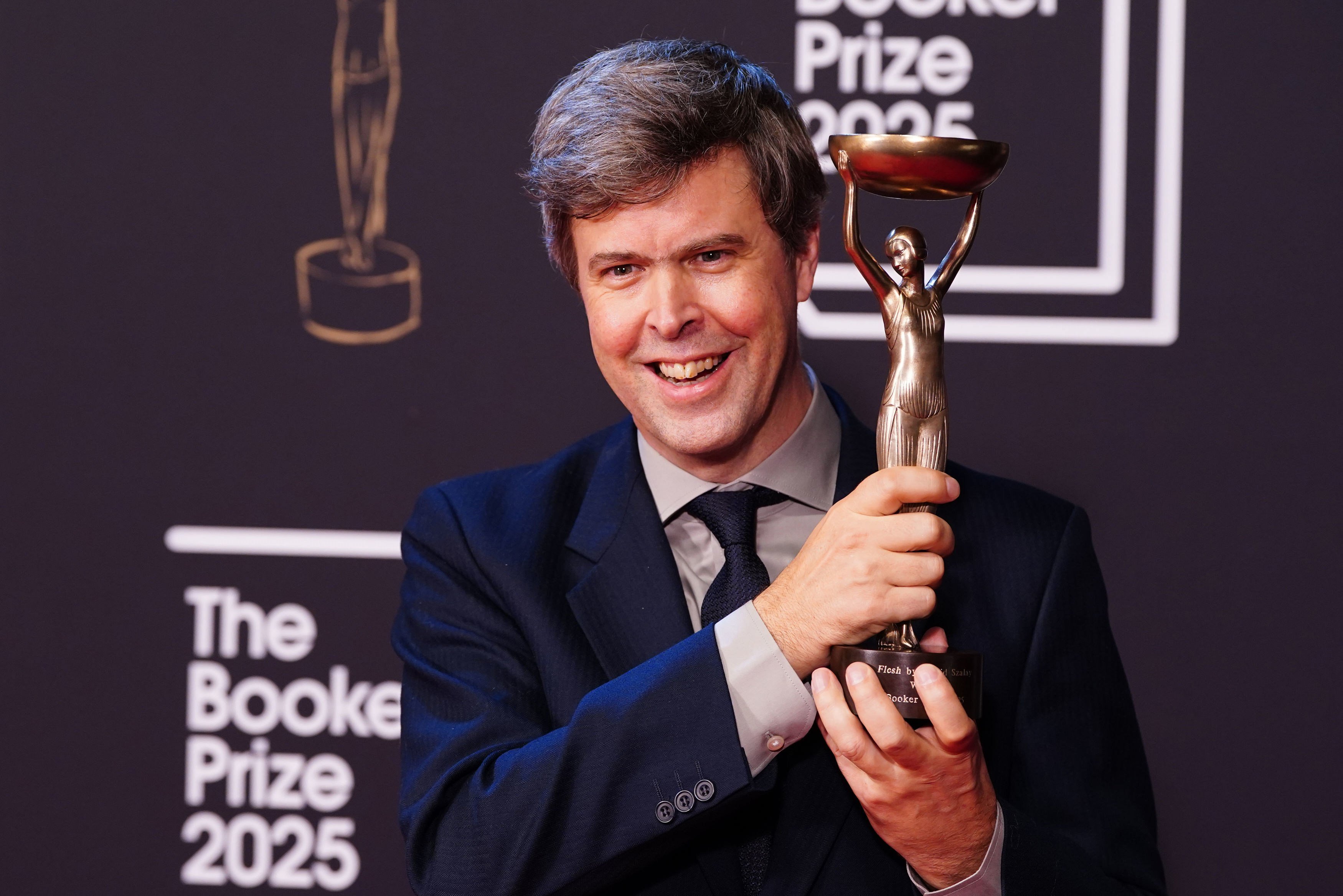 Author David Szalay after being named as the winner of the 2025 Booker Prize. Photo: PA via AP