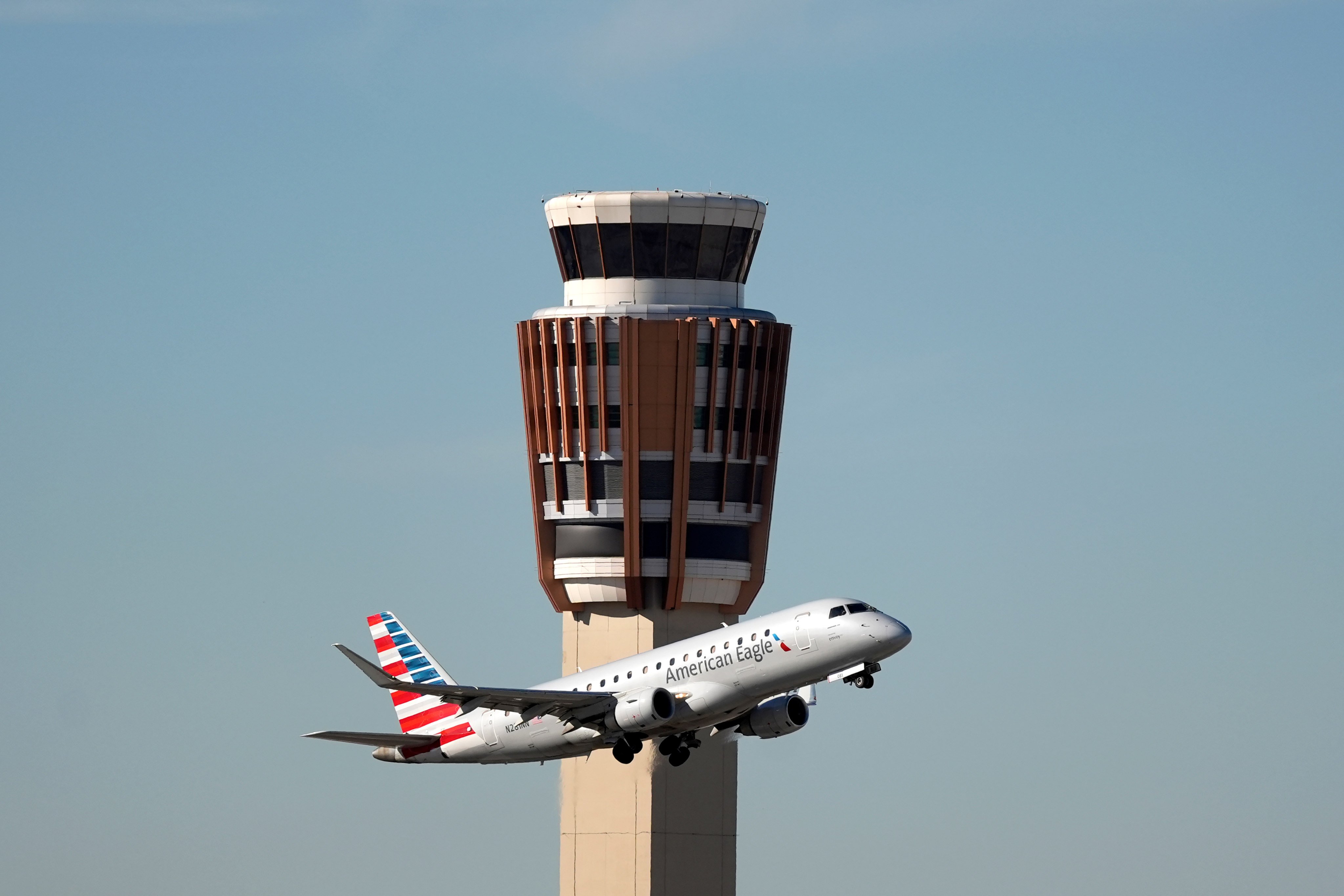 The traffic control tower at Phoenix Sky Harbour International Airport in Phoenix. Photo: AP