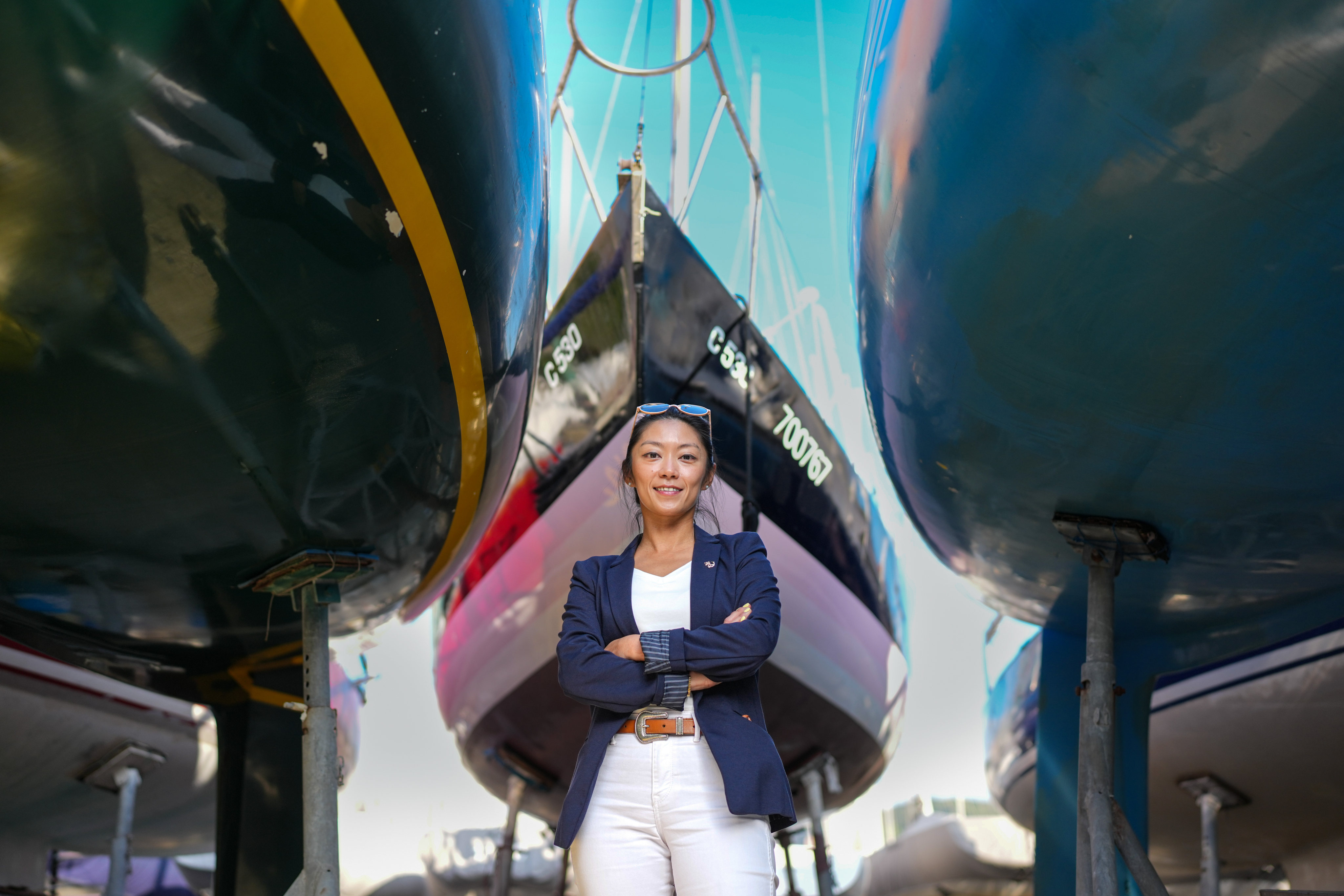 Hodgkin’s lymphoma survivor Katy Tong at the Royal Hong Kong Yacht Club, where she shares her love of sailing with others battling cancer. Photo: Karma Lo