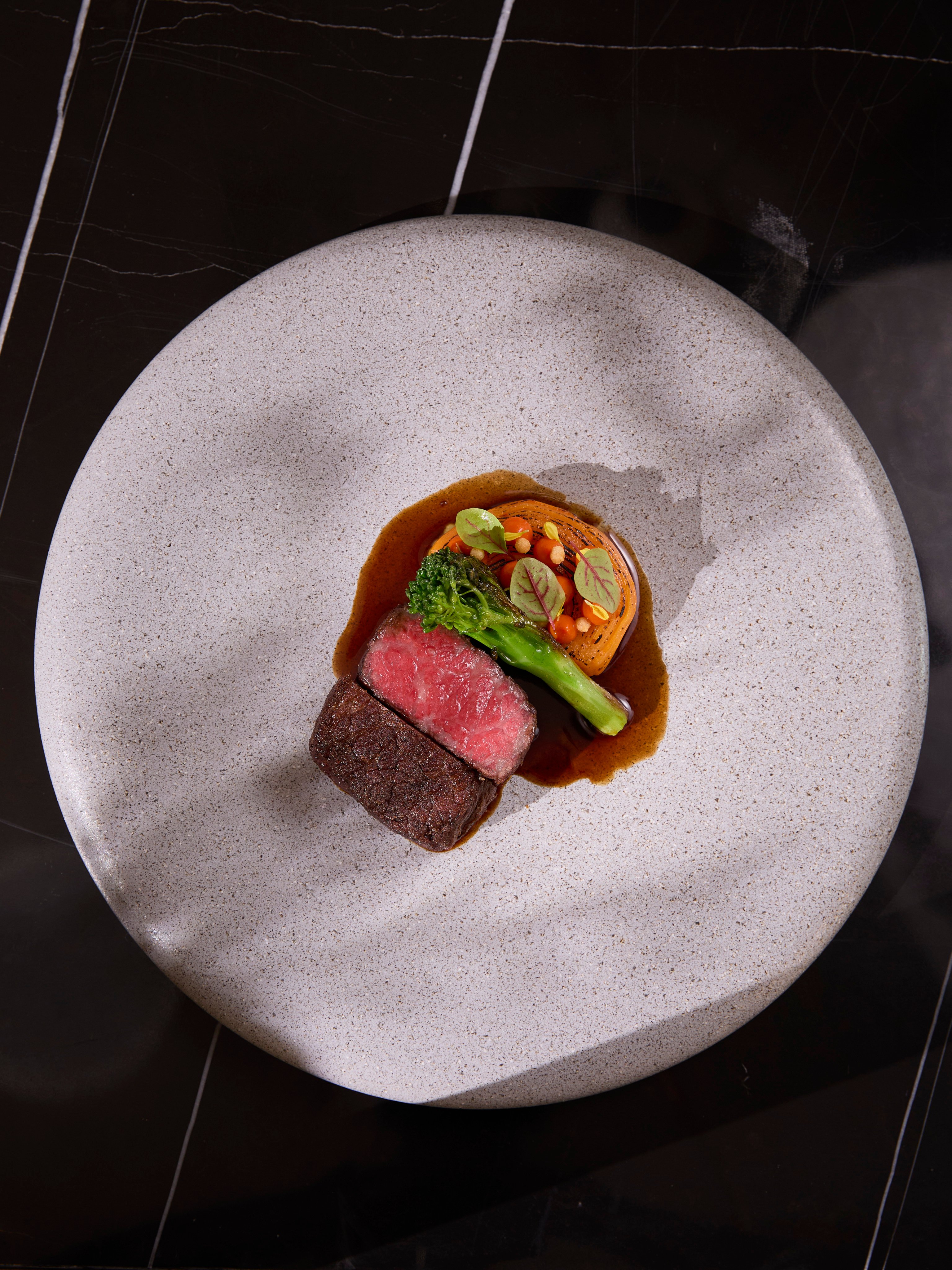 M9+ Wagyu striploin with carrot mille-feuille and red wine jus at Té Bo in Quarry Bay, Hong Kong. Té Bo is a favourite restaurant of wine critic Nelson Siu. Photo: Té Bo