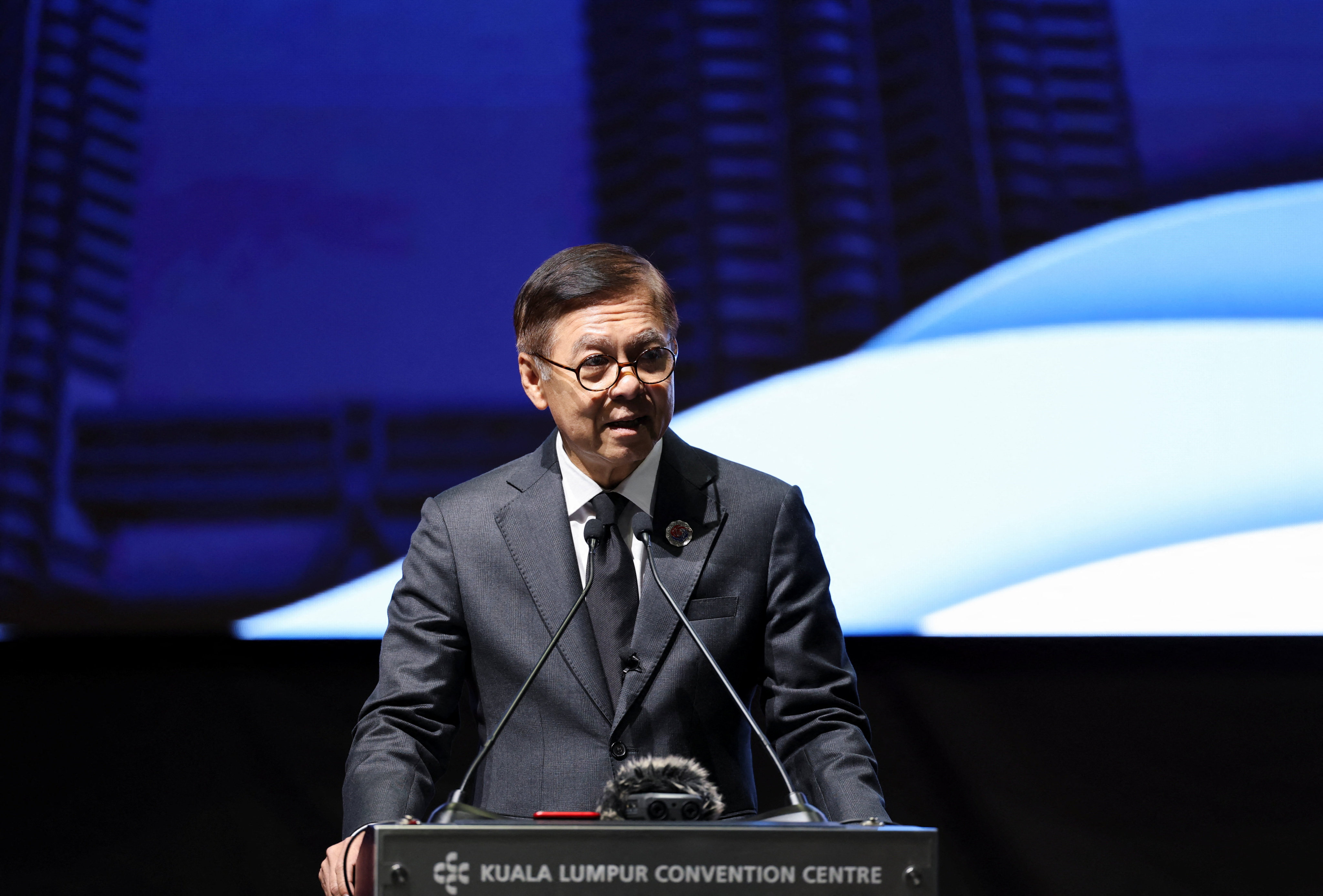 Thailand’s Foreign Minister Sihasak Phuangketkeow speaks on the sidelines of the 47th Asean Summit in Kuala Lumpur, Malaysia, on October 26. Photo: Reuters