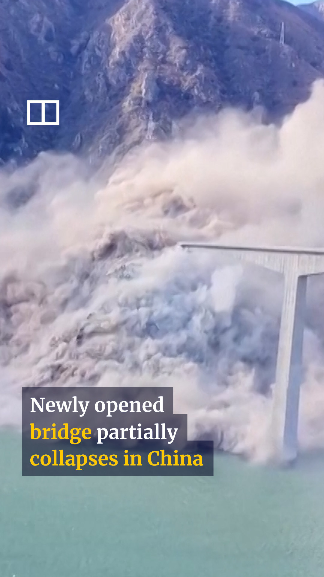 Newly opened bridge partially collapses in China