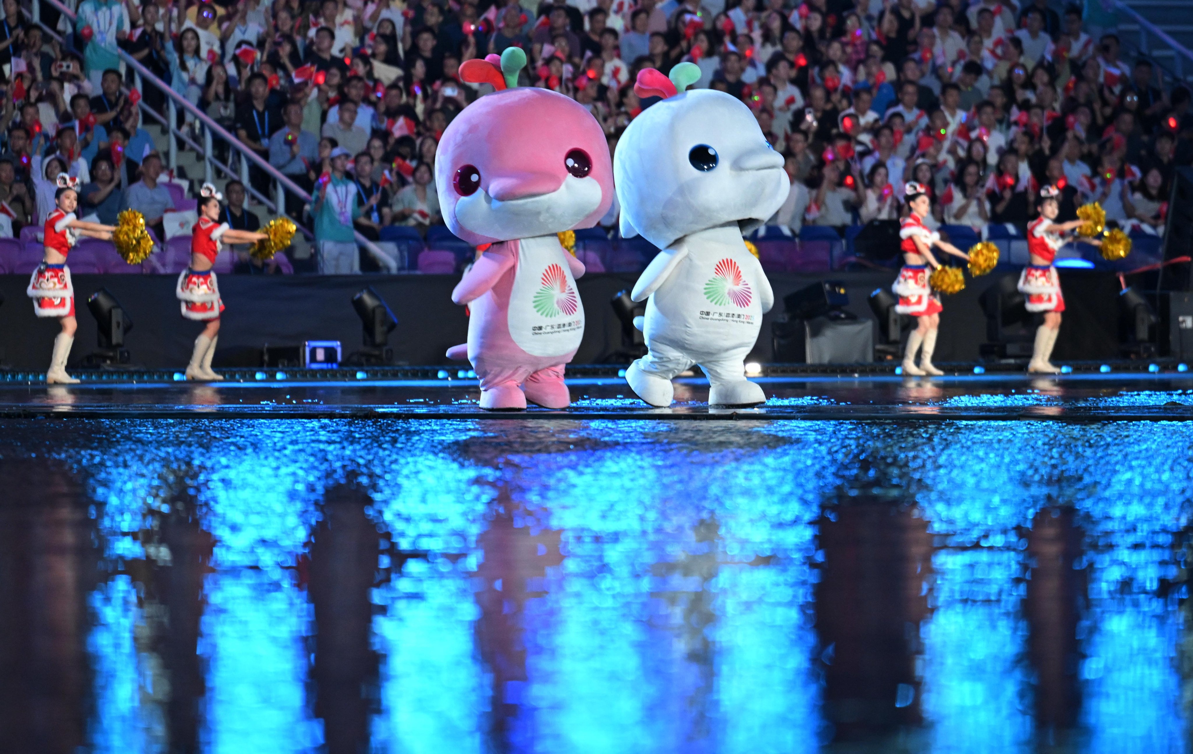 Videos of the mascots dancing and posing at the opening ceremony have proved popular. Photo: Xinhua