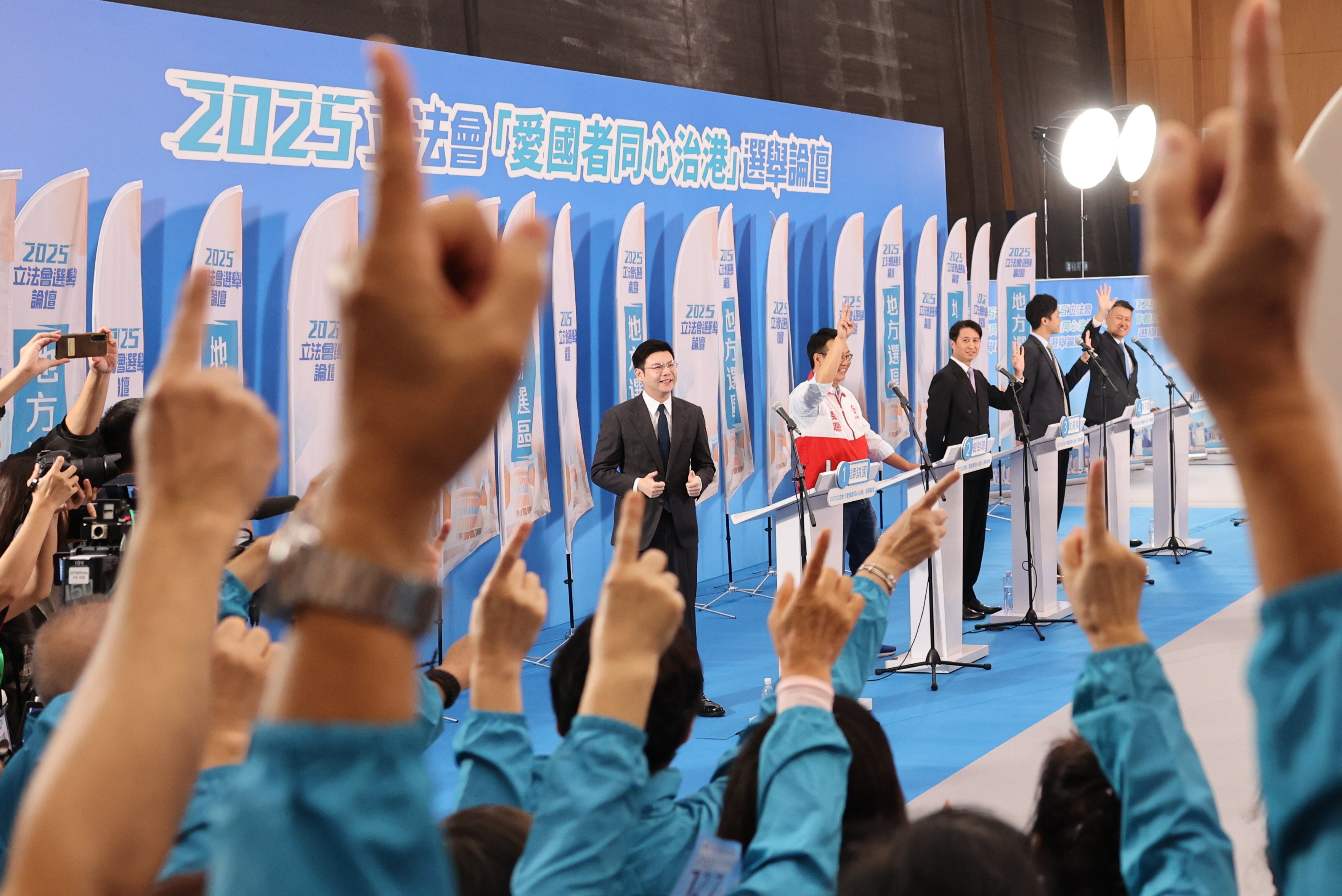 (From left to right) Tam Chun-kwok, Kent Tsang, Wilson Shum, Michael Liu, Yiu Ming. Photo: Nora Tam