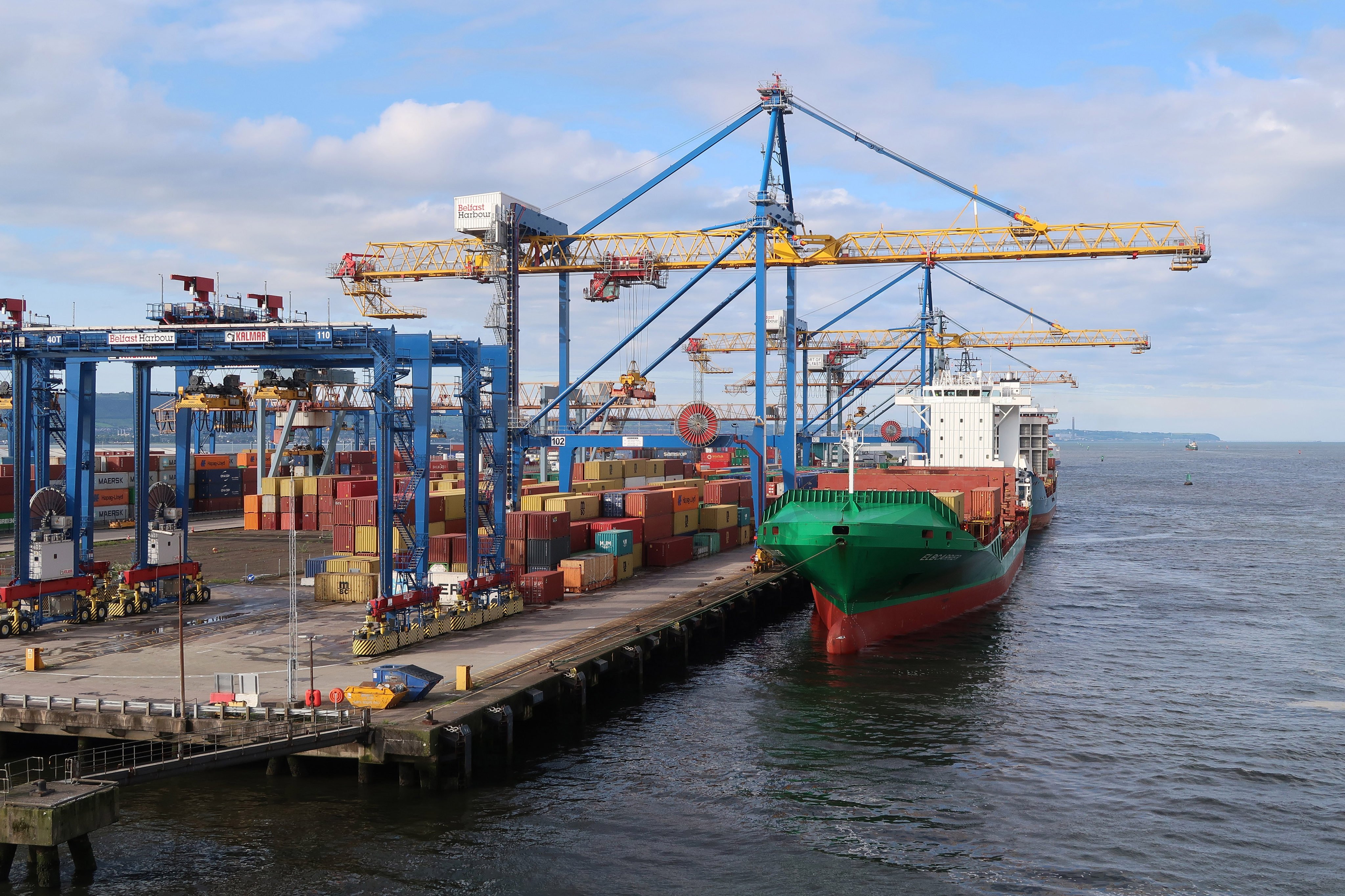 A cargo ship unloads at a port in Belfast, Northern Ireland. China is eyeing increased investment in Northern Ireland, which has a unique status as part of both the United Kingdom and the European single market. Photo: Getty Images