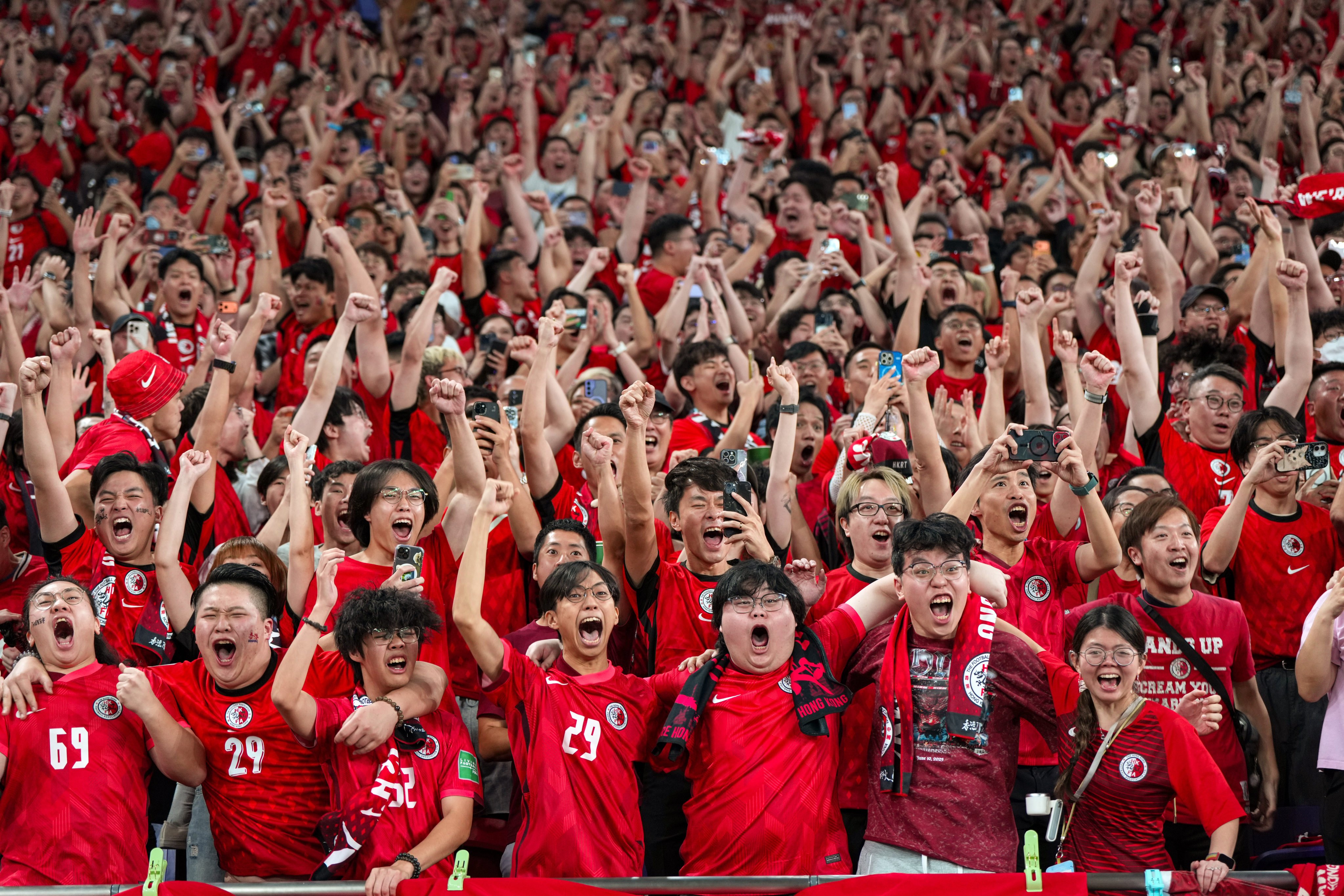 Home fans cheer for the Hong Kong team at the AFC Asian Cup qualifier against Bangladesh in October. Photo: Sam Tsang