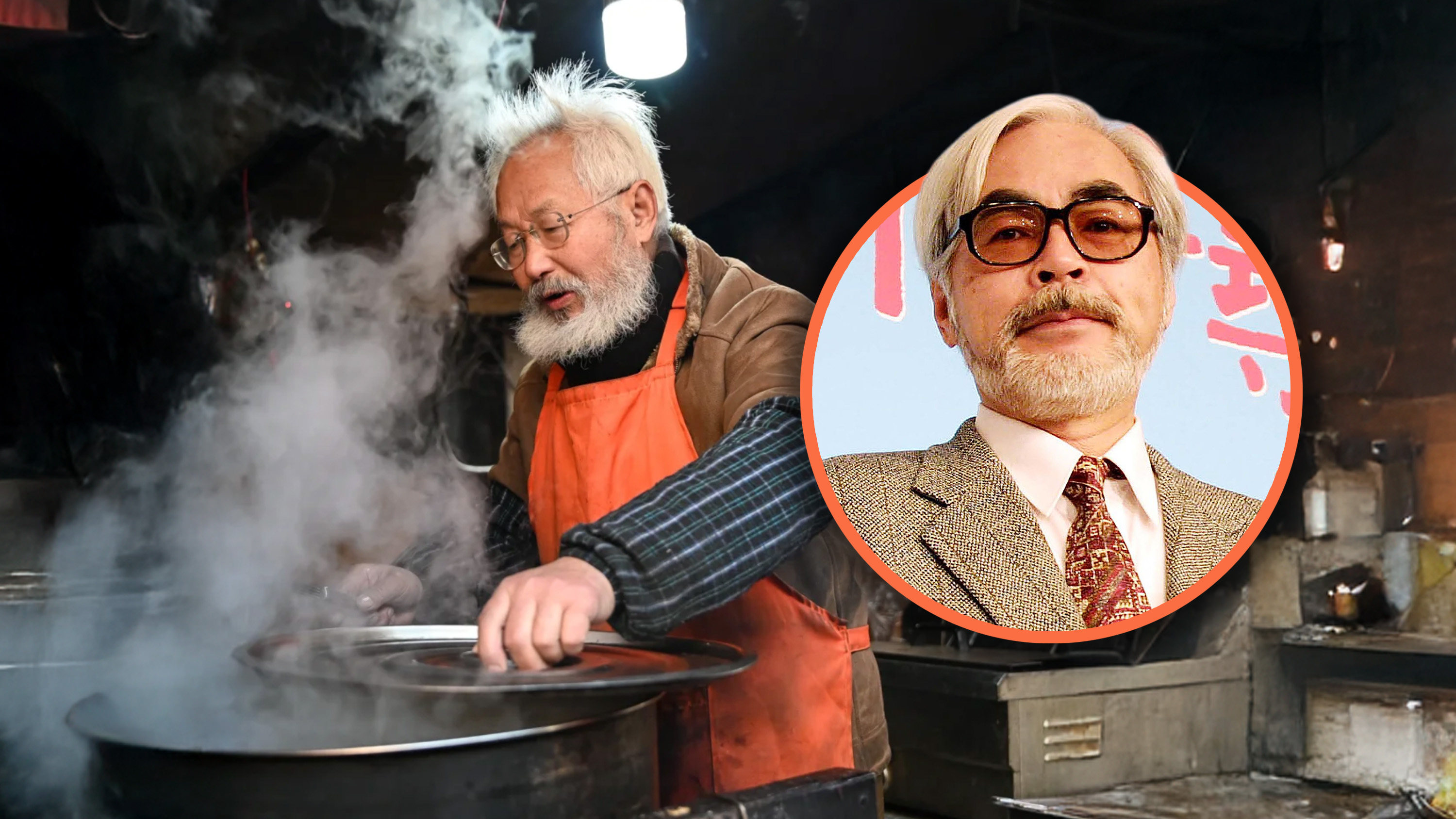 A wonton shop owner in China has gained fame for his resemblance to renowned Japanese animator Hayao Miyazaki, as he generously provides free meals to those in need. Photo: SCMP composite/RedNote/AFP