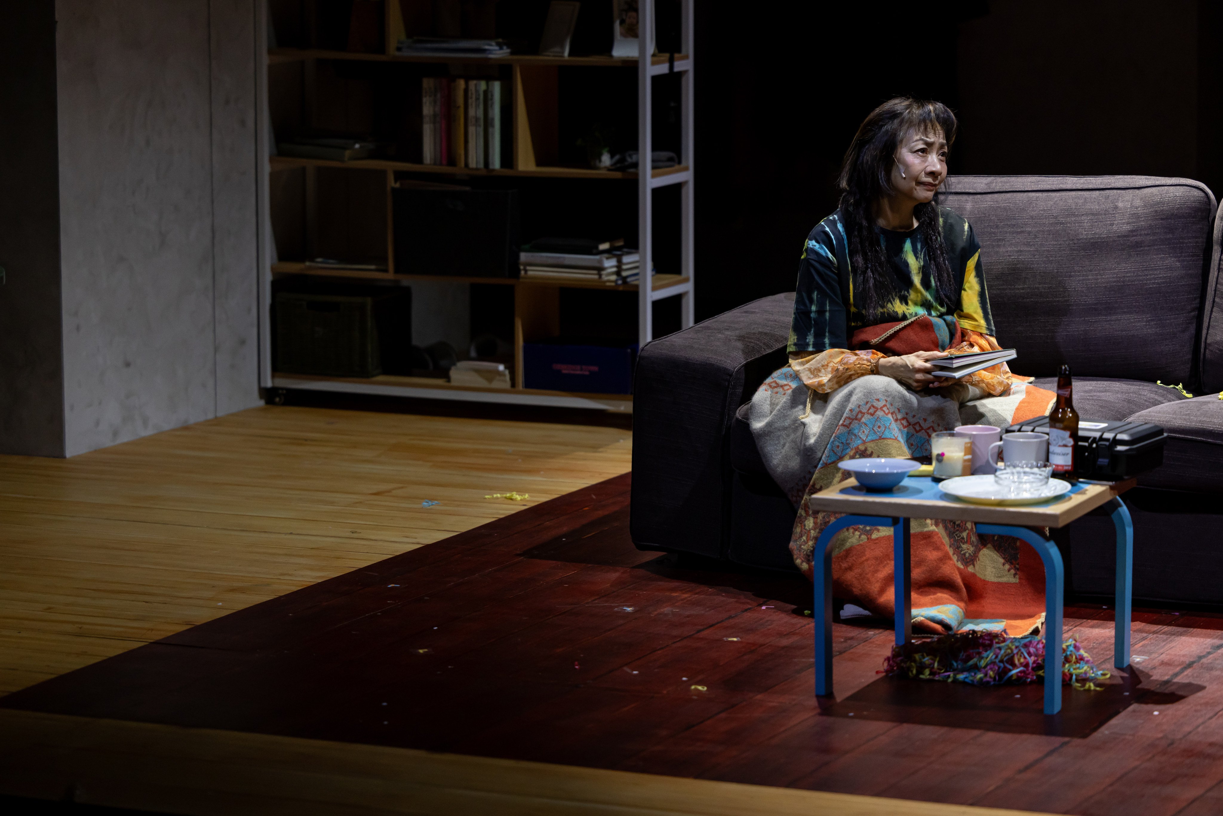 Patra Au Ga-man in a scene from In a Perfect World. On & On Theatre Workshop’s radical play about Chinese people living in New York in different time periods gives a grim prognosis of the world. Photo: Snap_Shot_Sammy