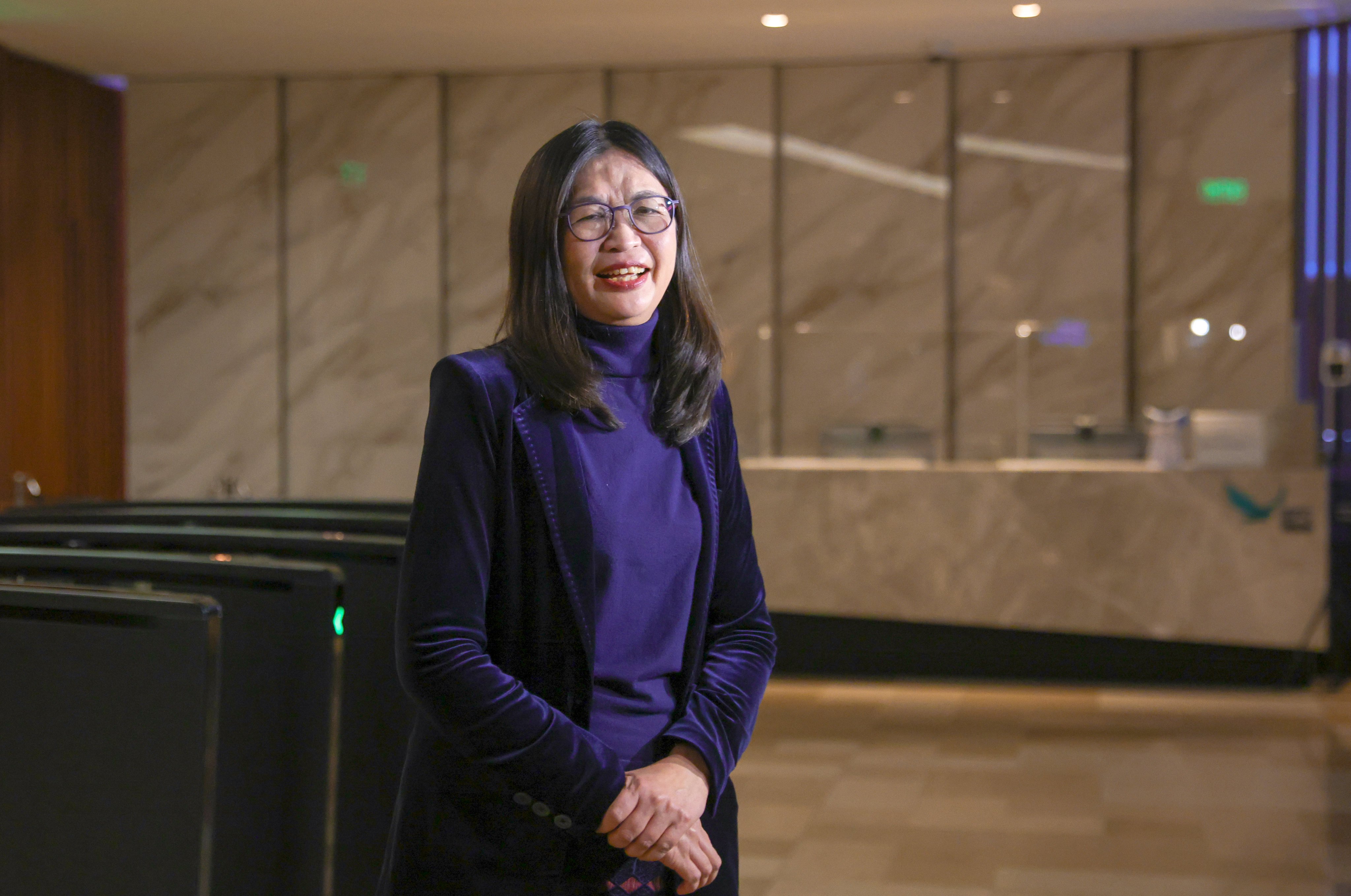 Julia Leung Fung-yee, CEO of the Securities and Futures Commission, pictured at the commission’s office in Quarry Bay on December 15, 2022. Photo: May Tse