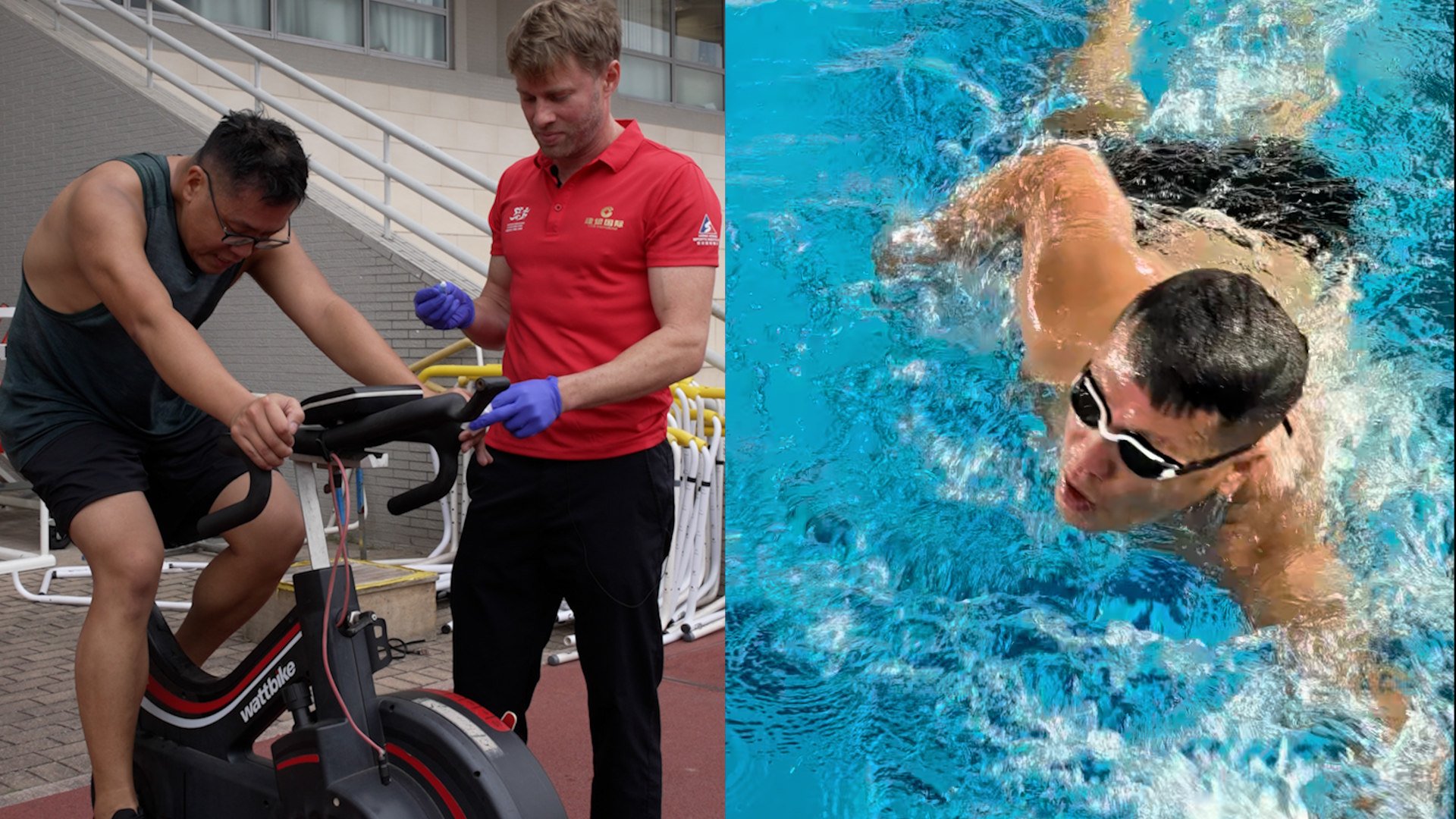 Oscar Liu doing triathlon