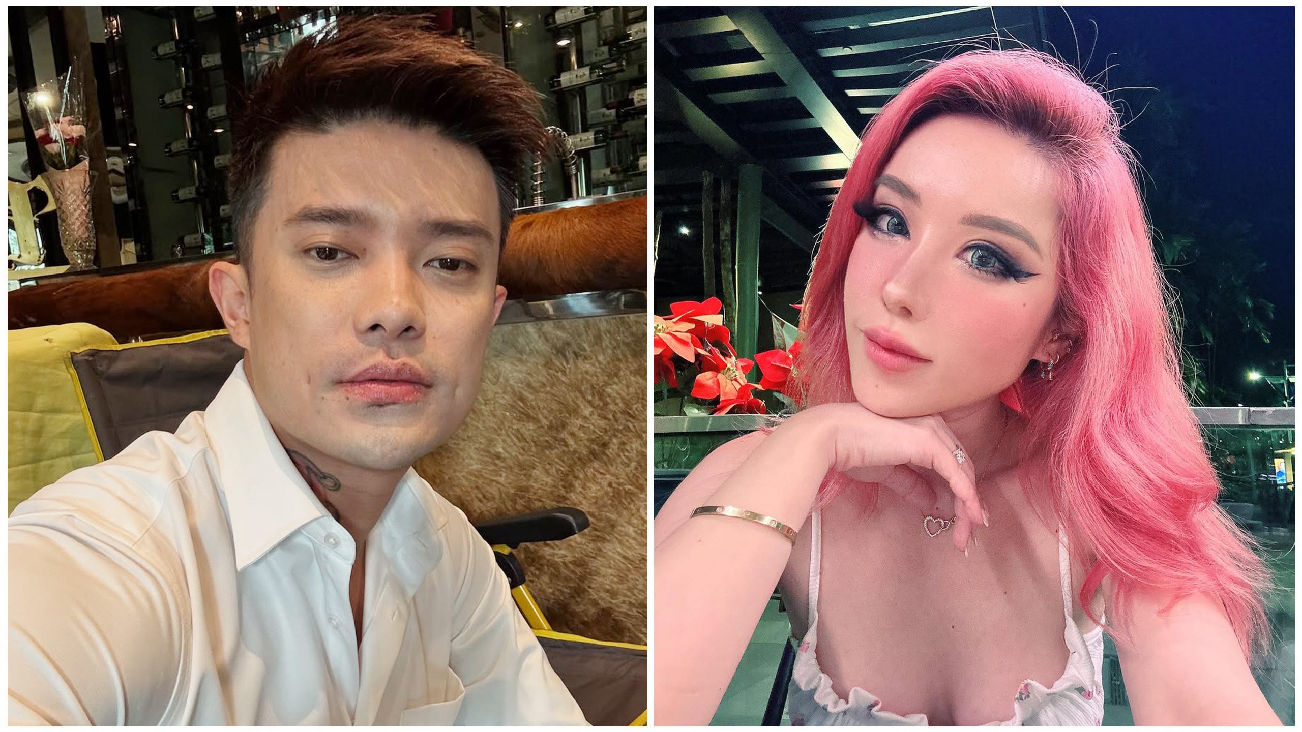 Influencer Khung Wei Nan, or Simonboy, and father of the late Megan Khung (left) and fellow influencer Wendy Cheng, or Xiaxue. Photos: Instagram/simonboyyyyyyy and Instagram/xiaxue