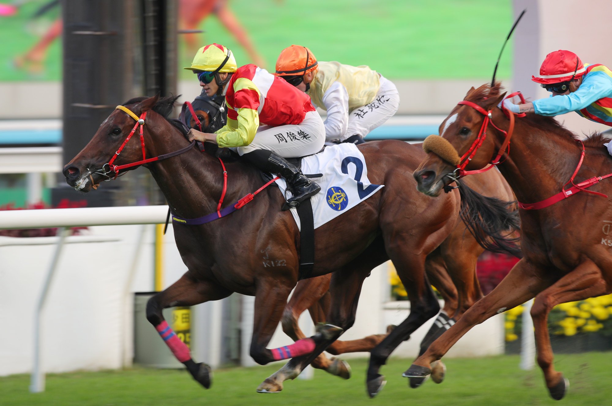 Emblazon was first past the post in race eight on Saturday, but the event was voided.