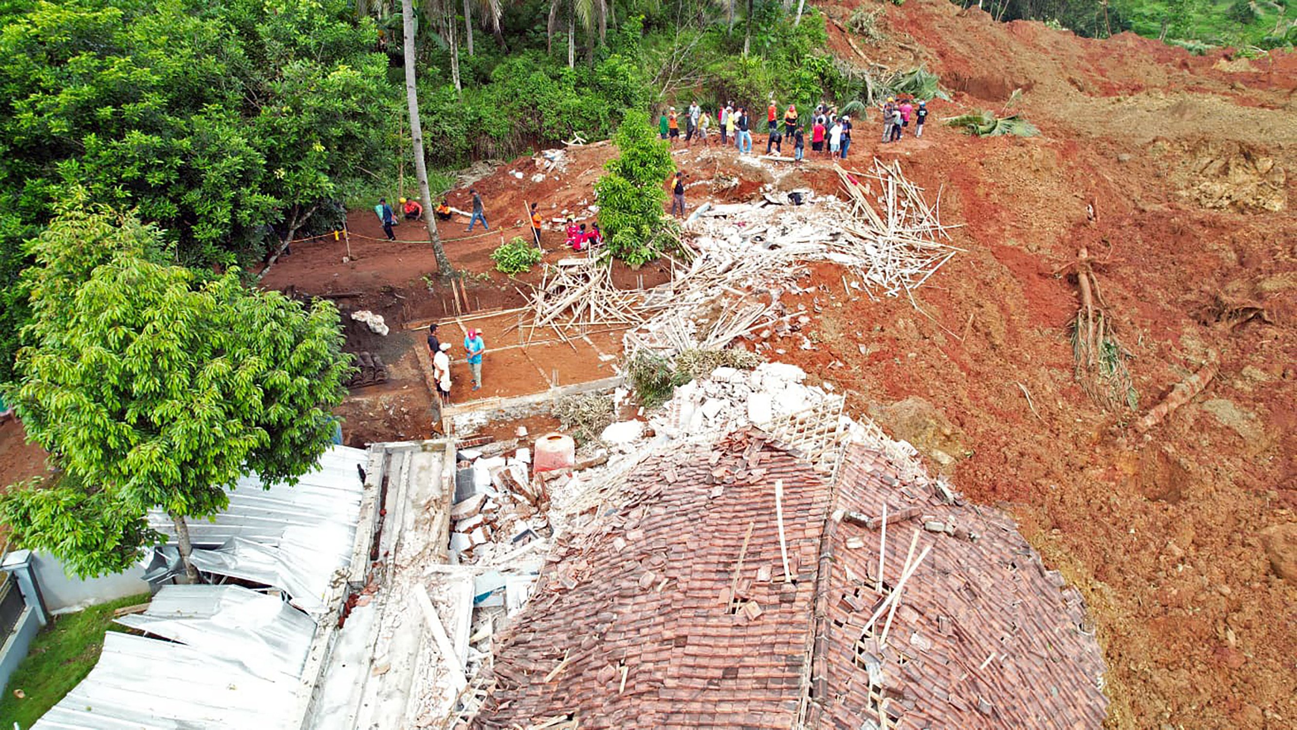 A damaged area after a landslide at Cibeunying Village in Cilacap Regency, Central Java, Indonesia, on Friday. Photo: Indonesia’s National Disaster Management Agency via Xinhua