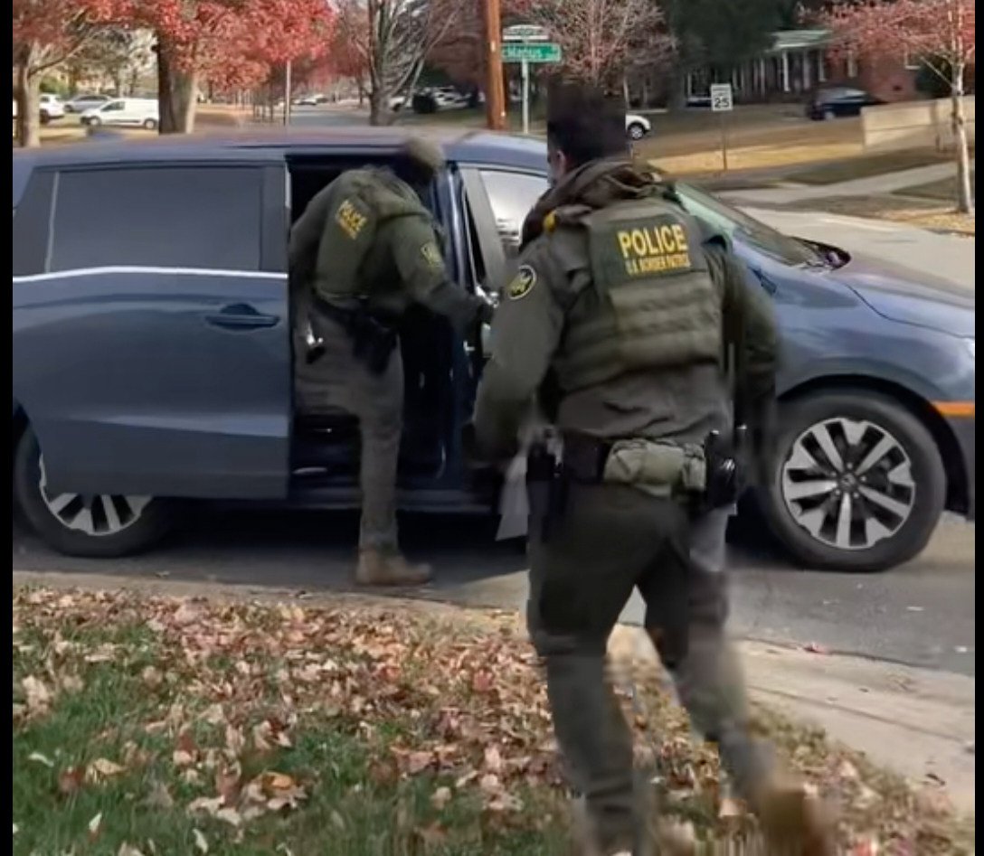 US Border Patrol agents are seen in Charlotte, North Carolina, on Saturday. Photo: Rheba Hamilton via AP