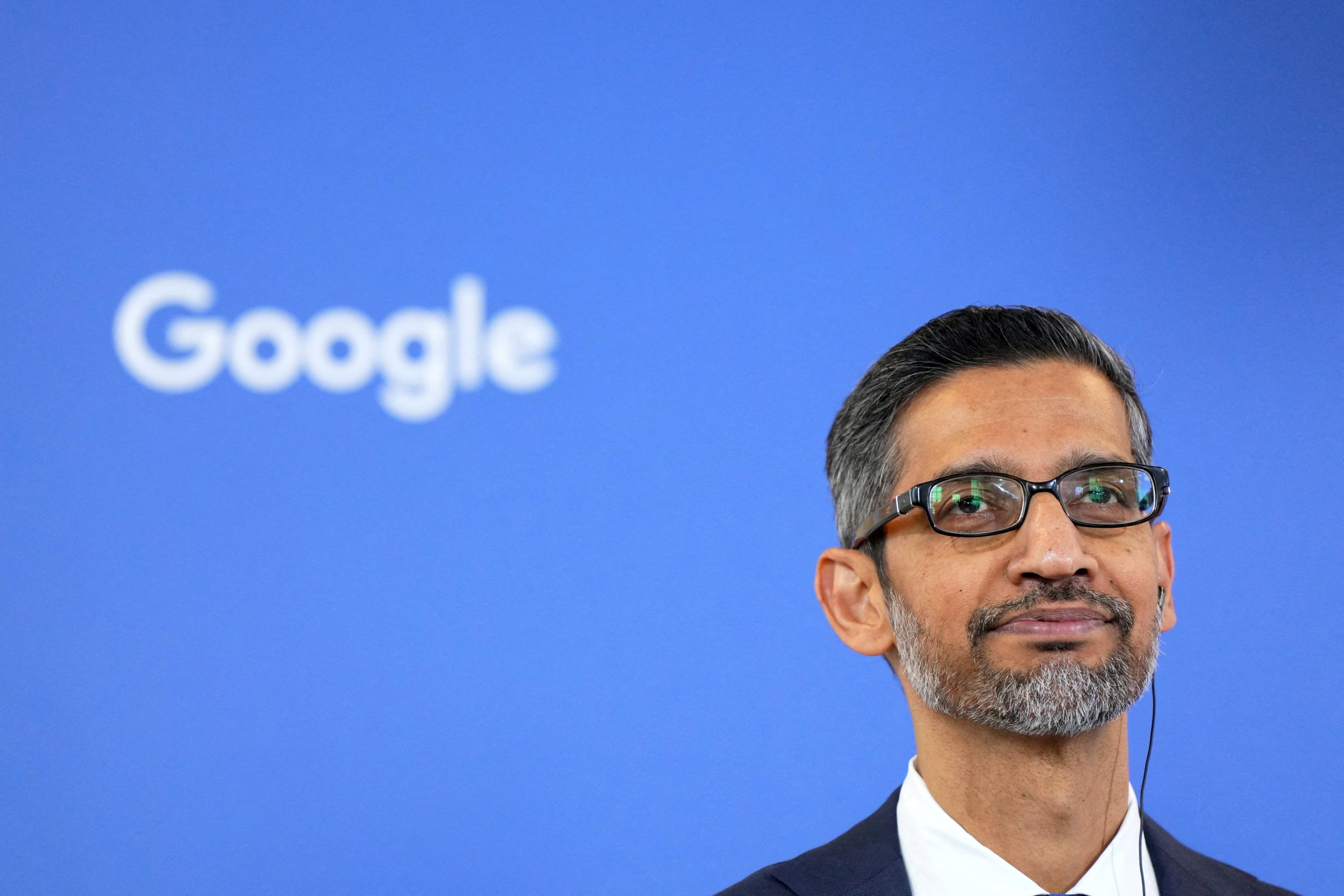 lphabet and Google CEO Sundar Pichai speaks to media at the Google Campus in Warsaw, Poland in February. Photo: Reuters
