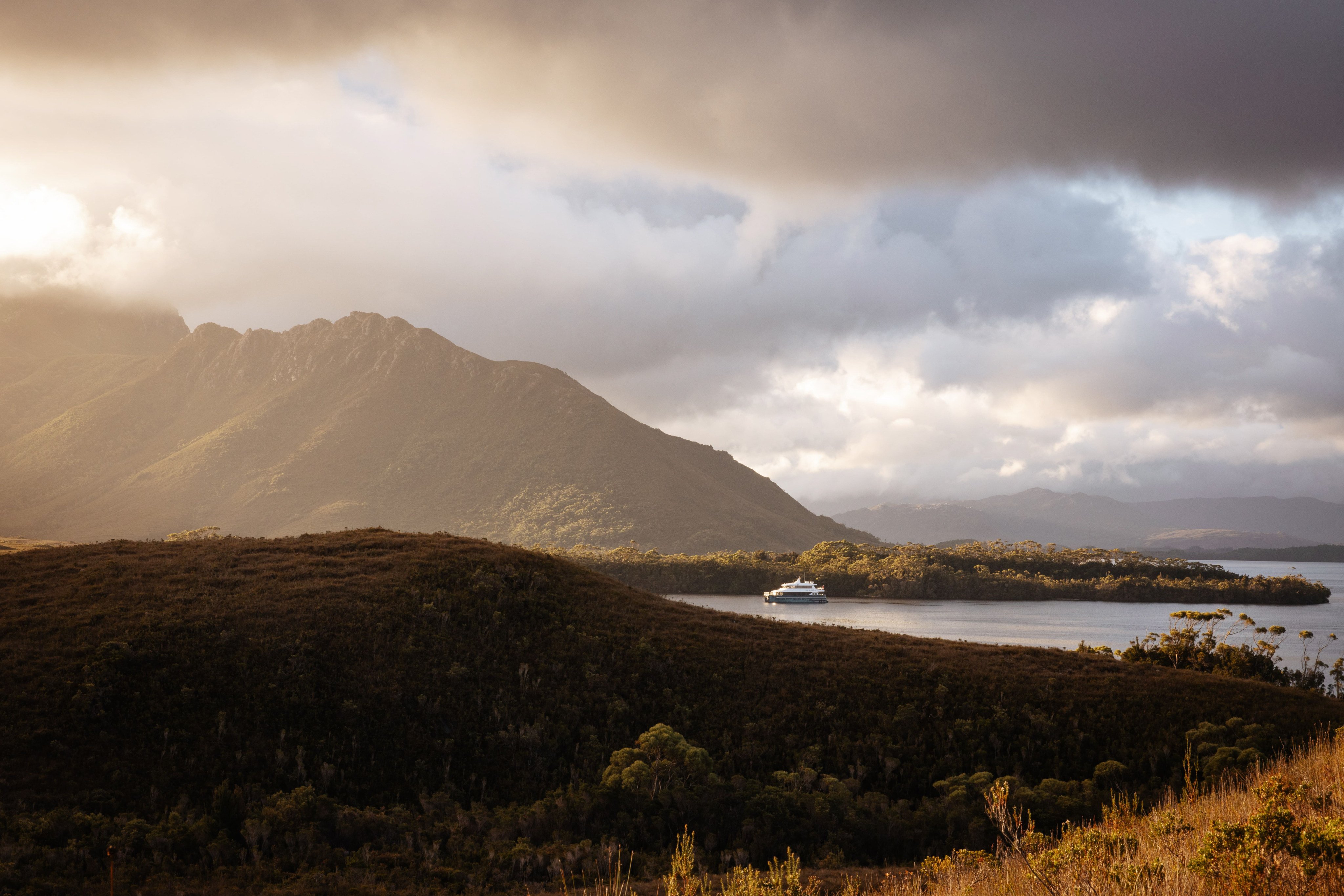 The Odalisque III in Bathurst Harbour, in Tasmania’s Southwest National Park. Photo: Lean Timms / On Board