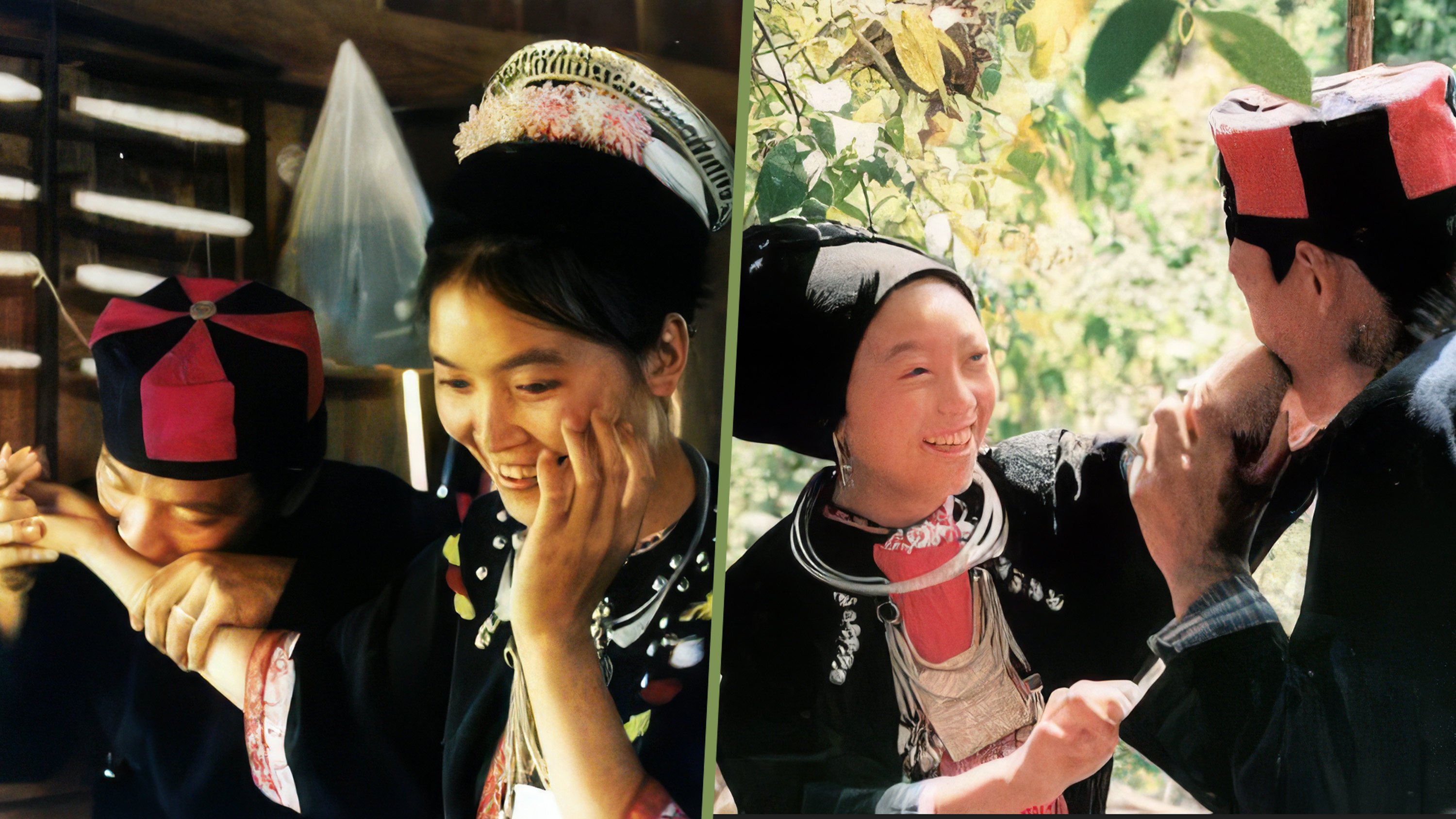 Among the Miao and Yao ethnic minority groups, young men and women show affection by gently biting each other’s arms. Photo: cecrpa.org.cn