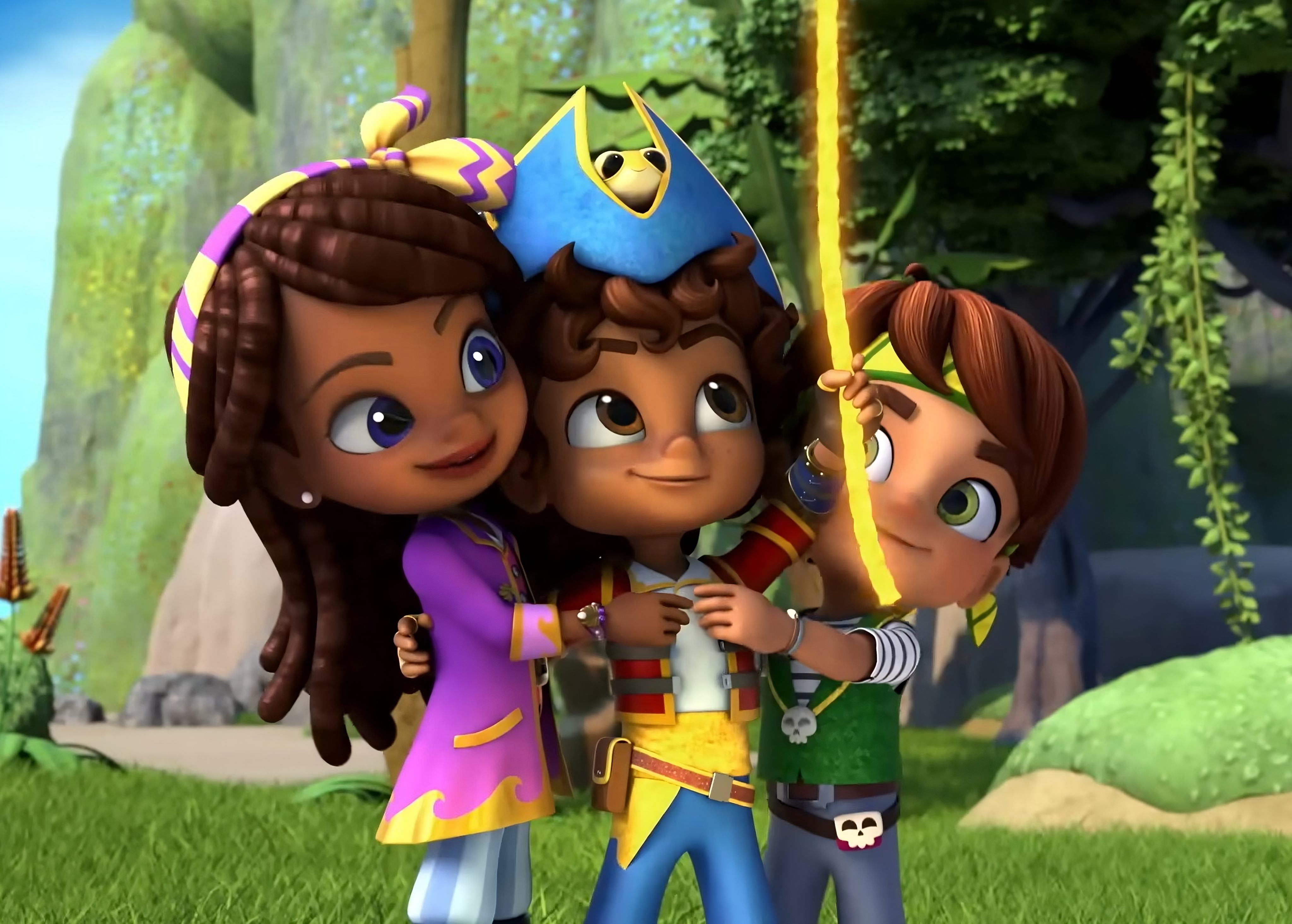 Santiago of the Seas main characters (from left) Lorelai, Santiago and Tomas. Photo: YouTube/nickjr
