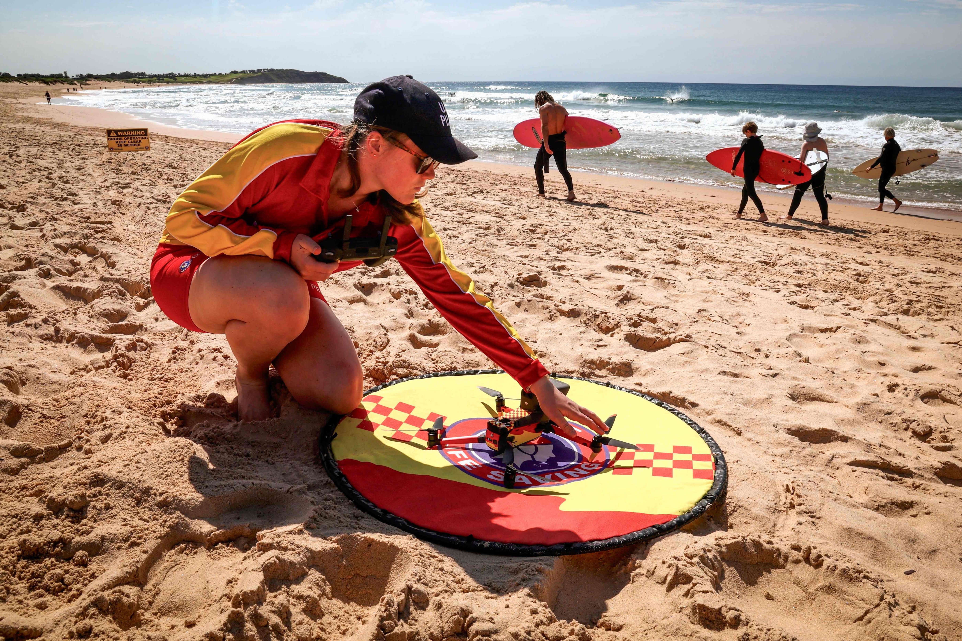 High above Sydney’s beaches, drones seek one of the world’s deadliest predators: sharks. Photo: AFP