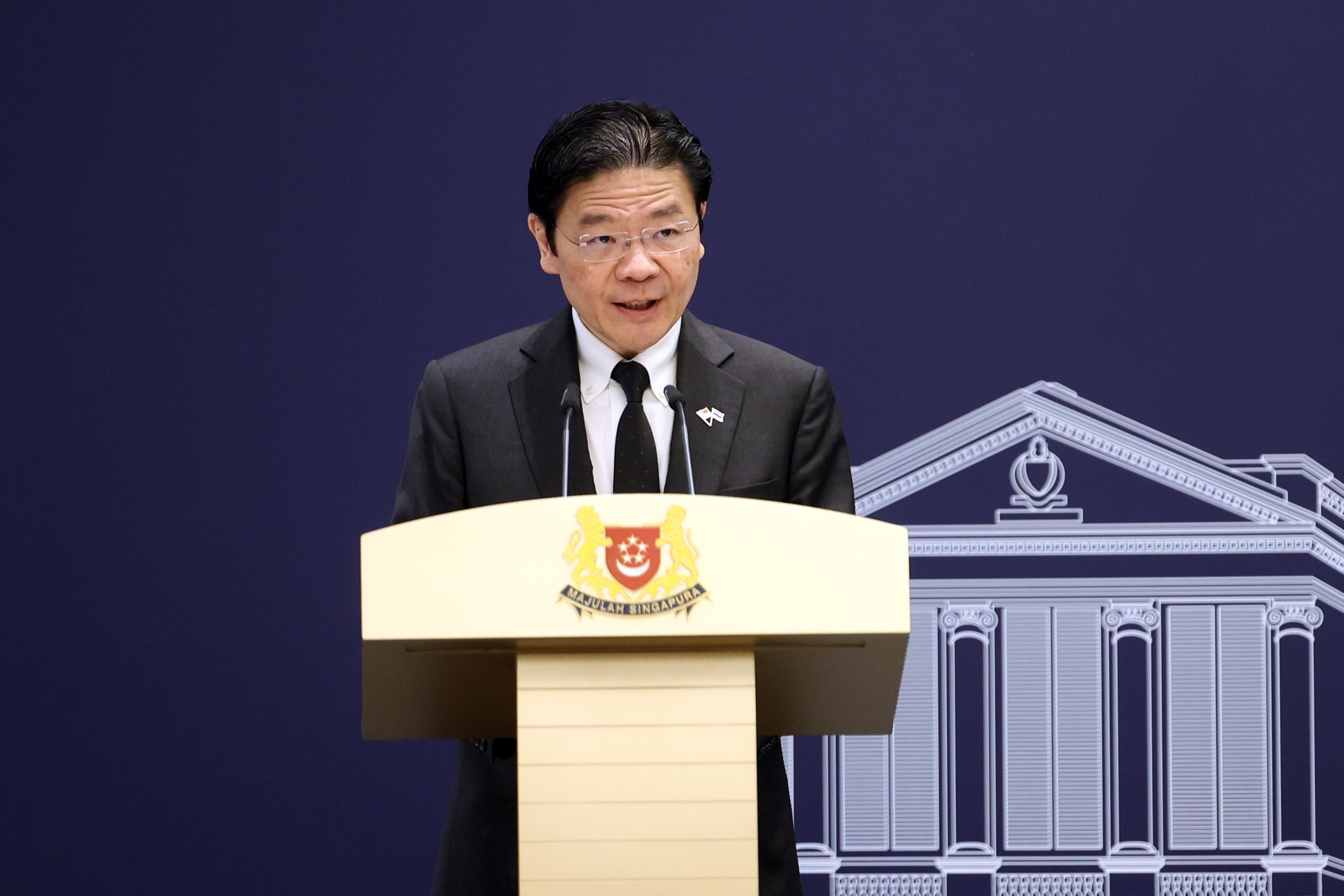 Singapore’s Prime Minister Lawrence Wong during an event earlier this month. Wong has noted that Japan seems inclined to stabilise ties with China and not escalate matters. Photo: EPA/Singapore’s Ministry of Digital Development and Information