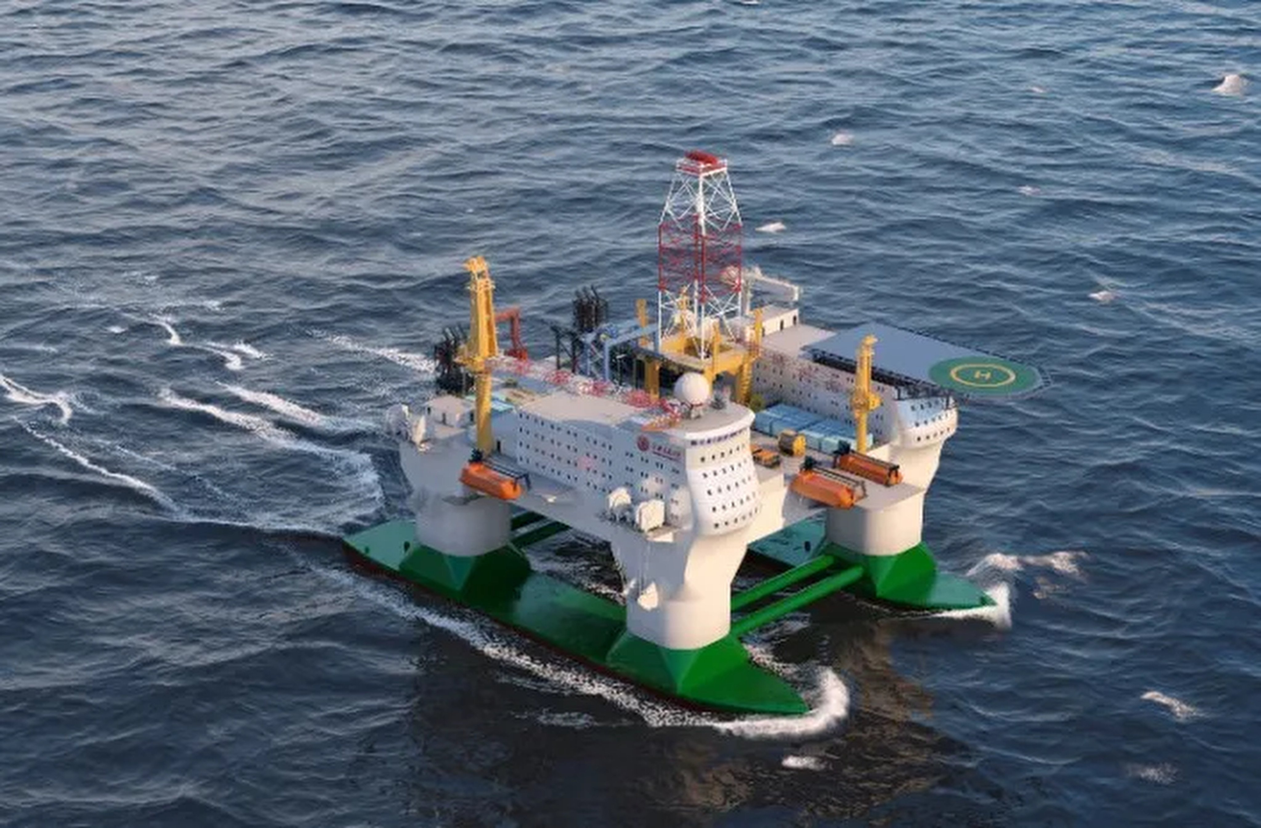 Artist impression of the 78,000-tonne “far-sea floating mobile island”. Photo: SJTU, China State Shipbuilding Corporation