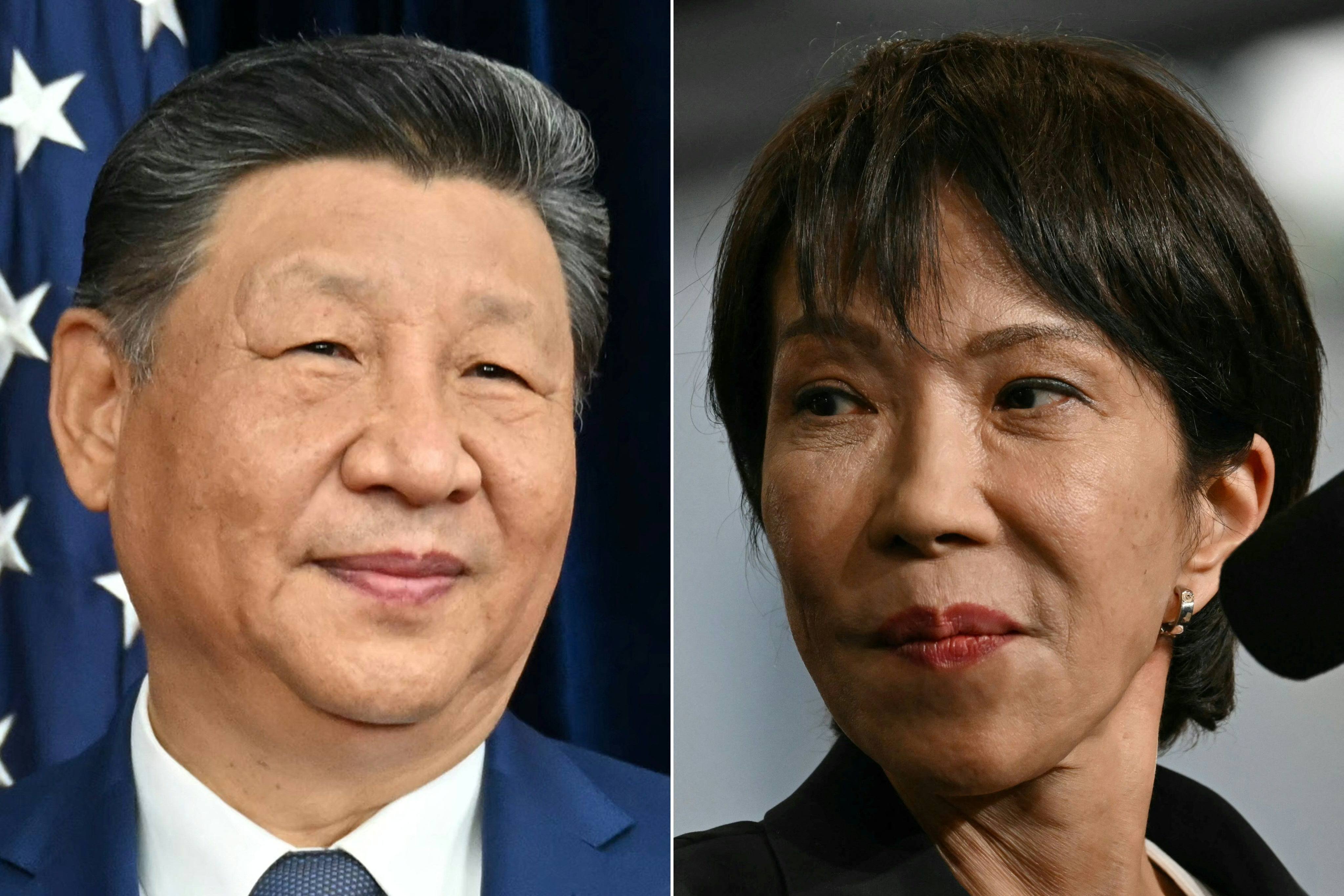 China’s President Xi Jinping and Japan’s Prime Minister Sanae Takaichi. Combination photo: AFP