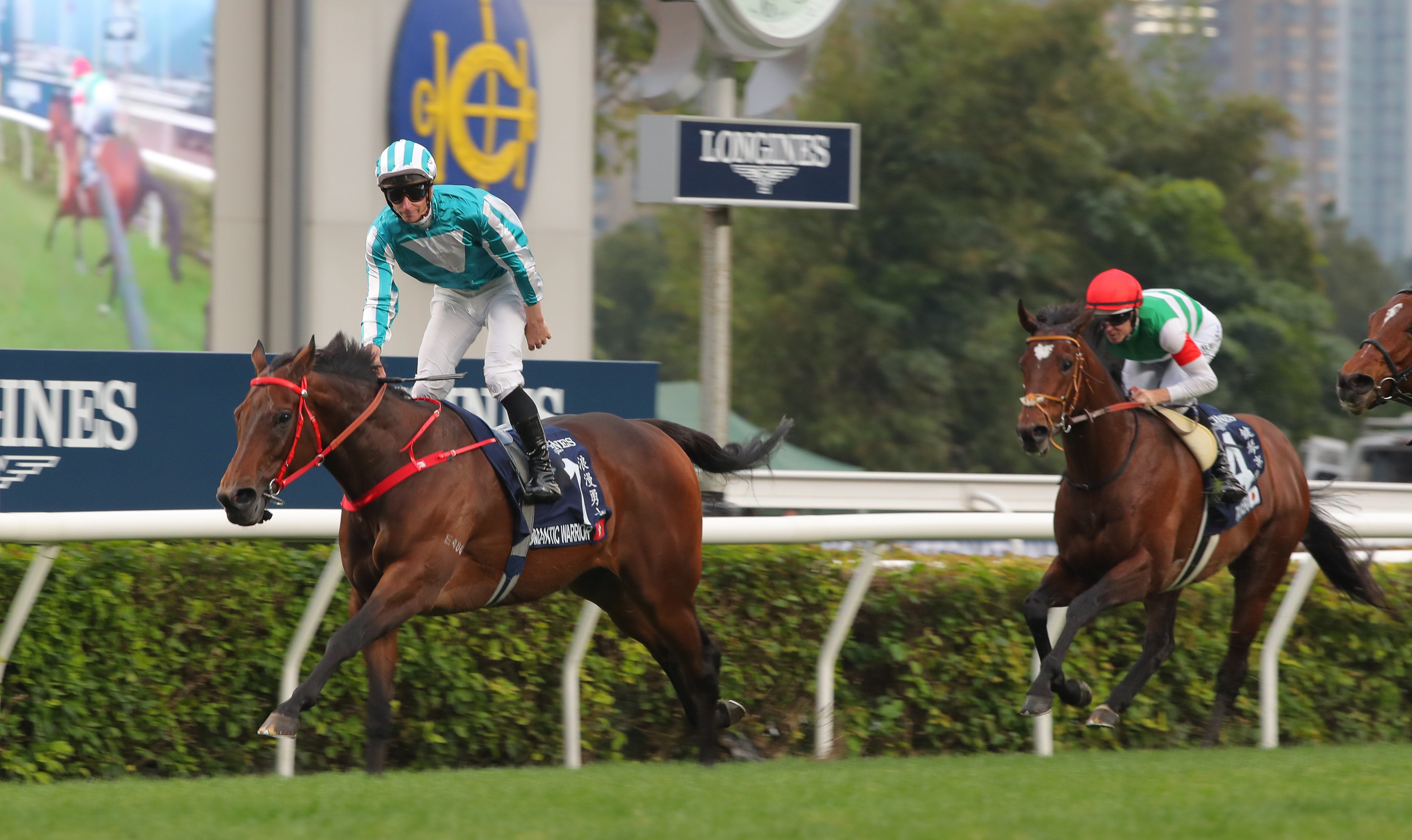 Romantic Warrior wins last year’s Group One Hong Kong Cup under James McDonald. Photos: Kenneth Chan