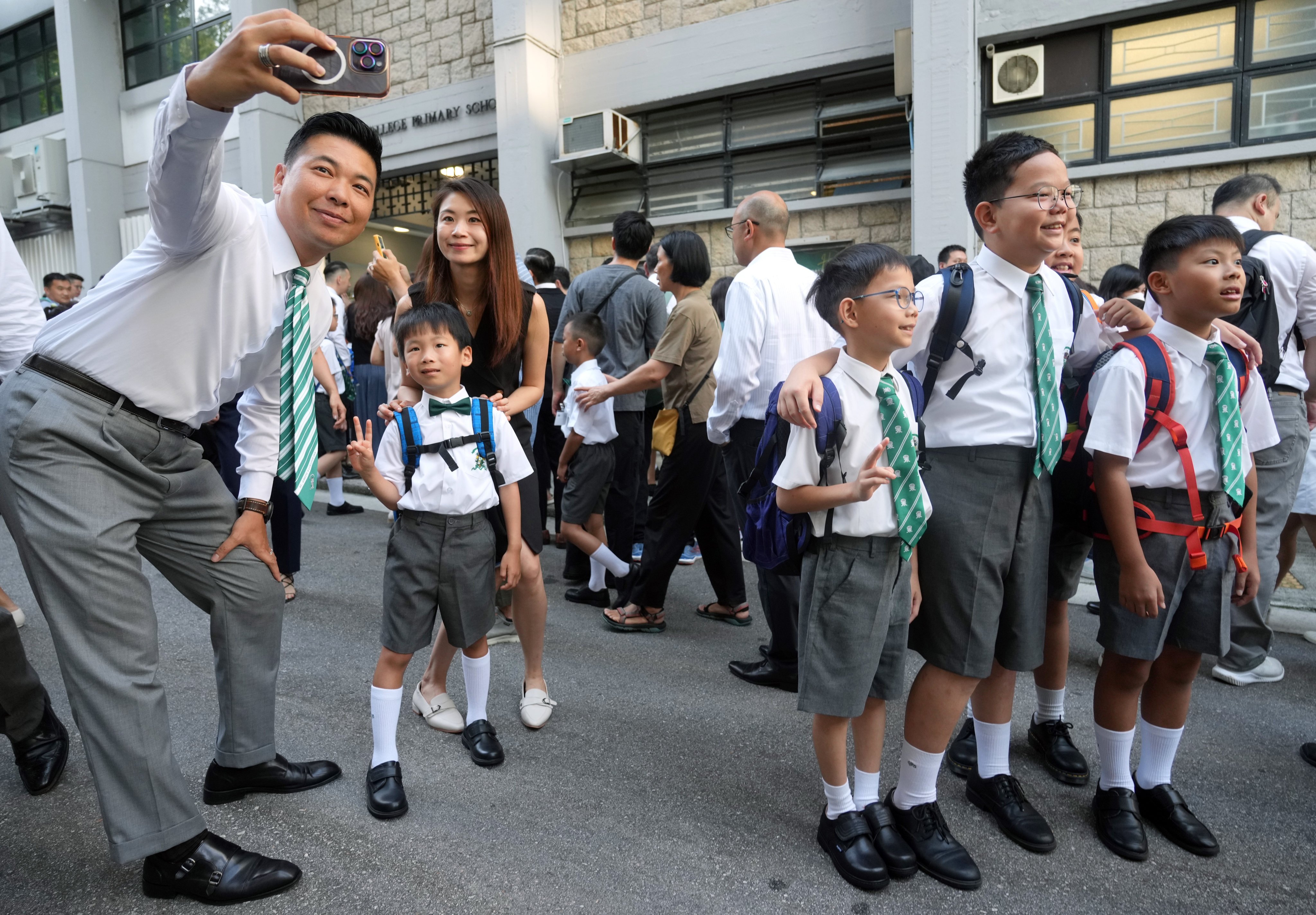 Pupils at St Joseph Primary School in Wan Chai. The number of children applying for places at public or aided schools this year fell below 40,000 for the first time. Photo: Sam Tsang
