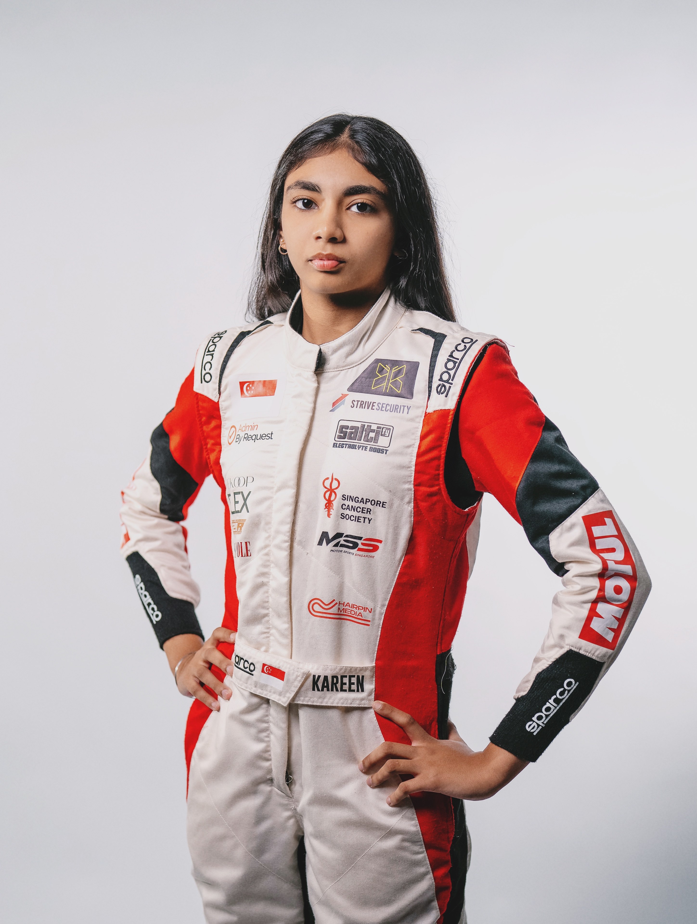 F4 racer Kareen Kaur aims to break barriers in motorsport, inspired by F1 driver Max Verstappen’s focus and control. Photo: Handout