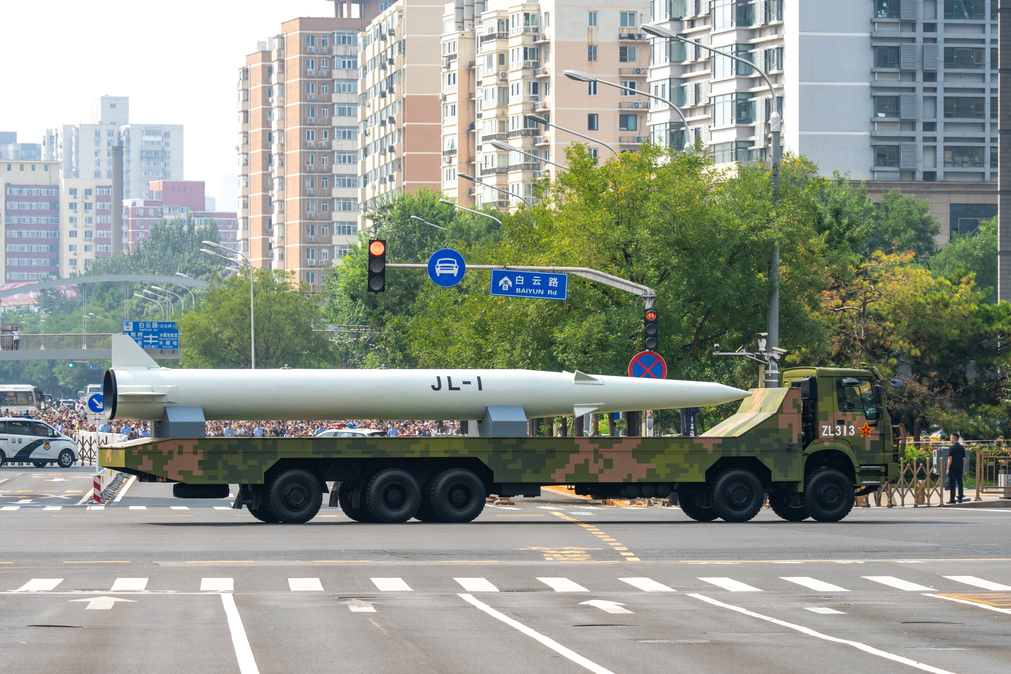 China’s JL-1 missile makes its debut at the Victory Day military parade in Beijing on September 3. Photo: VCG/VCG via Getty Images