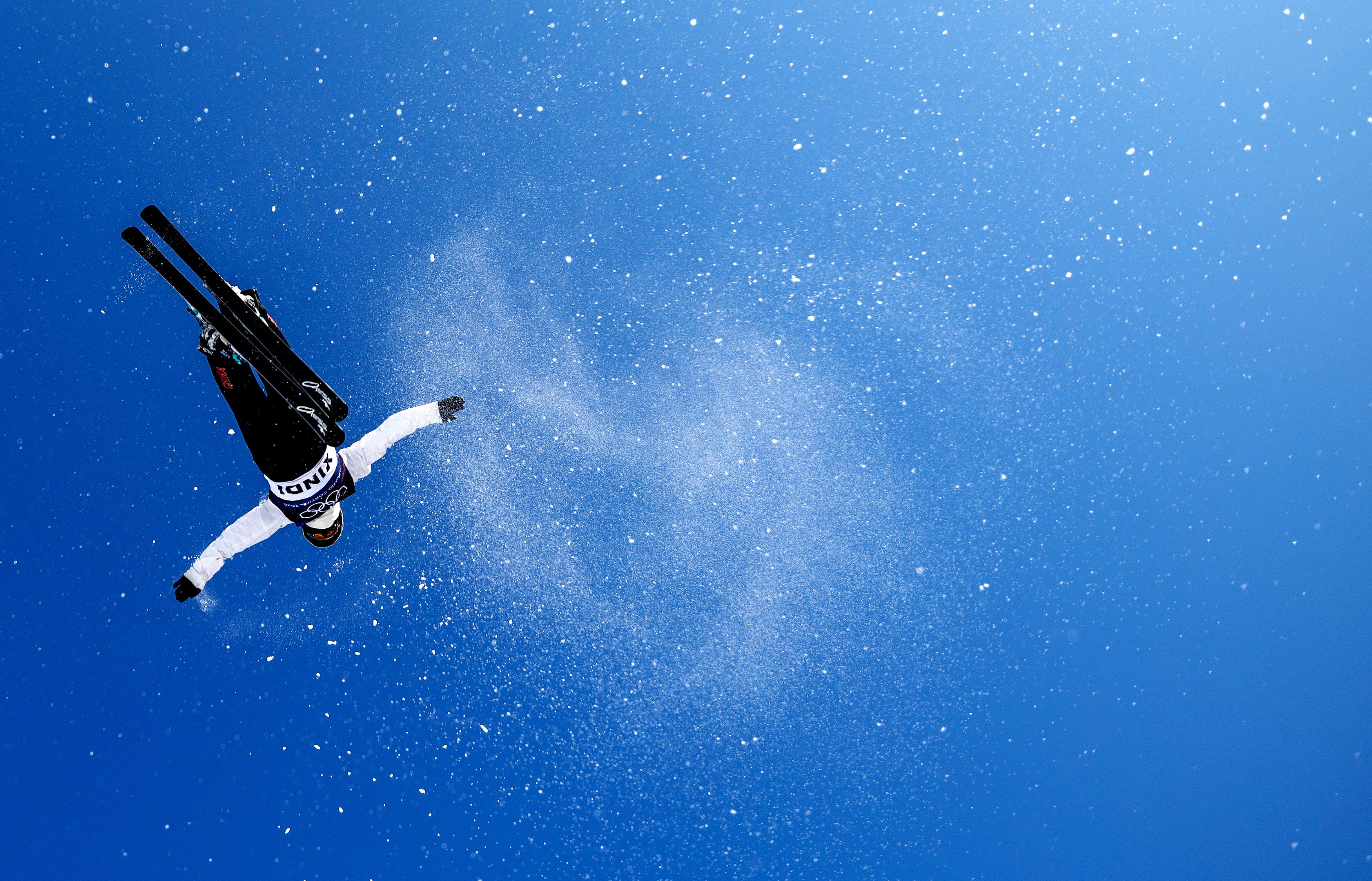 Team China freestyle skier Wang Xindi trains in Arxan, Inner Mongolia autonomous region, on November 6. Photo: Xinhua