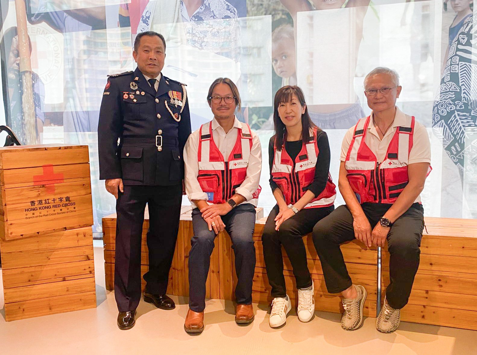 Medical personnel from the Hong Kong Red Cross (from left), Wilbur Chan Chi-keung, Ben Ng, Carman Kwok Yuk-lai and Walter Leung. Photo: Fiona Sun