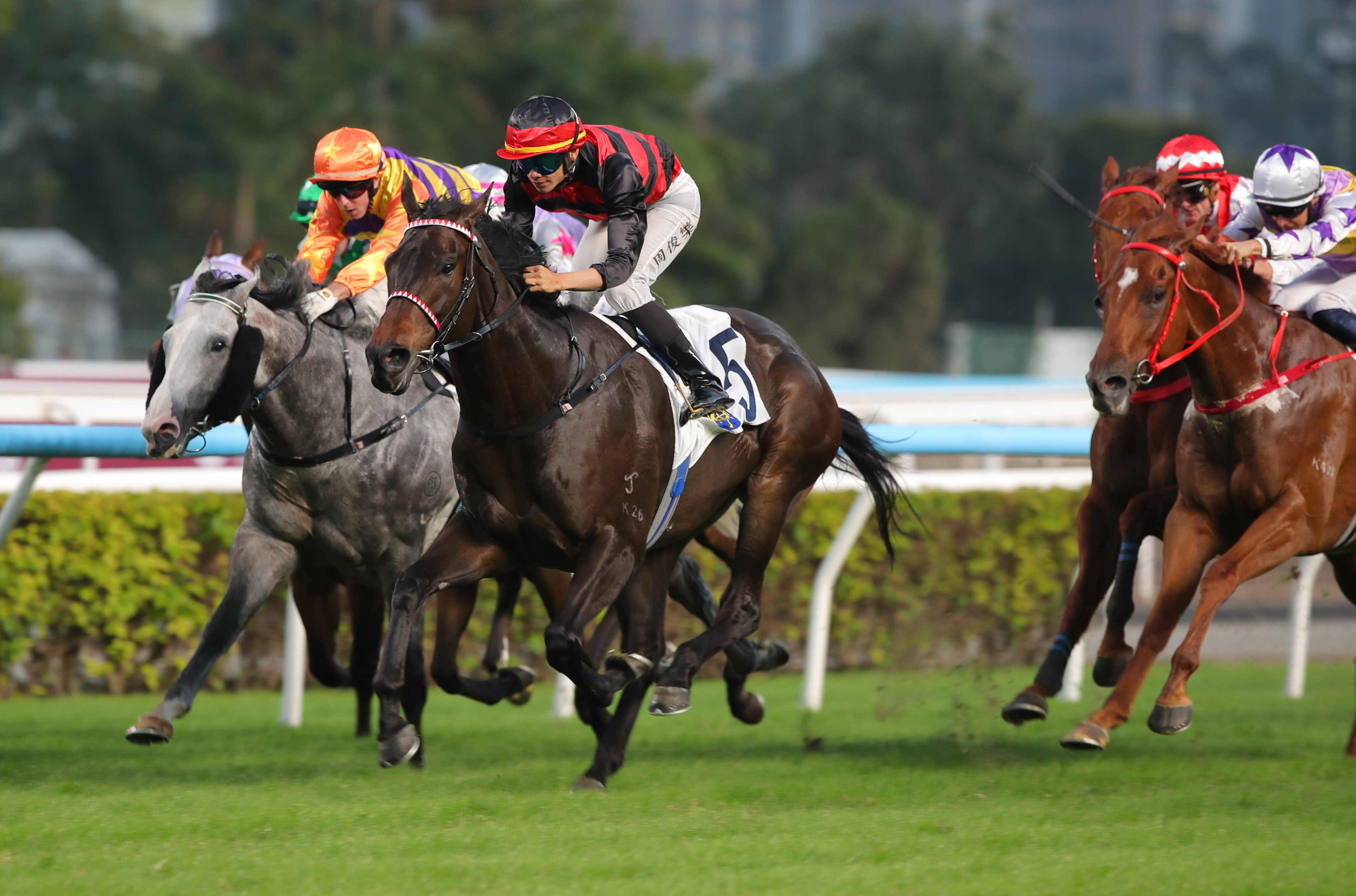 Jerry Chau boots home Sky Joy at Sha Tin. Photos: Kenneth Chan
