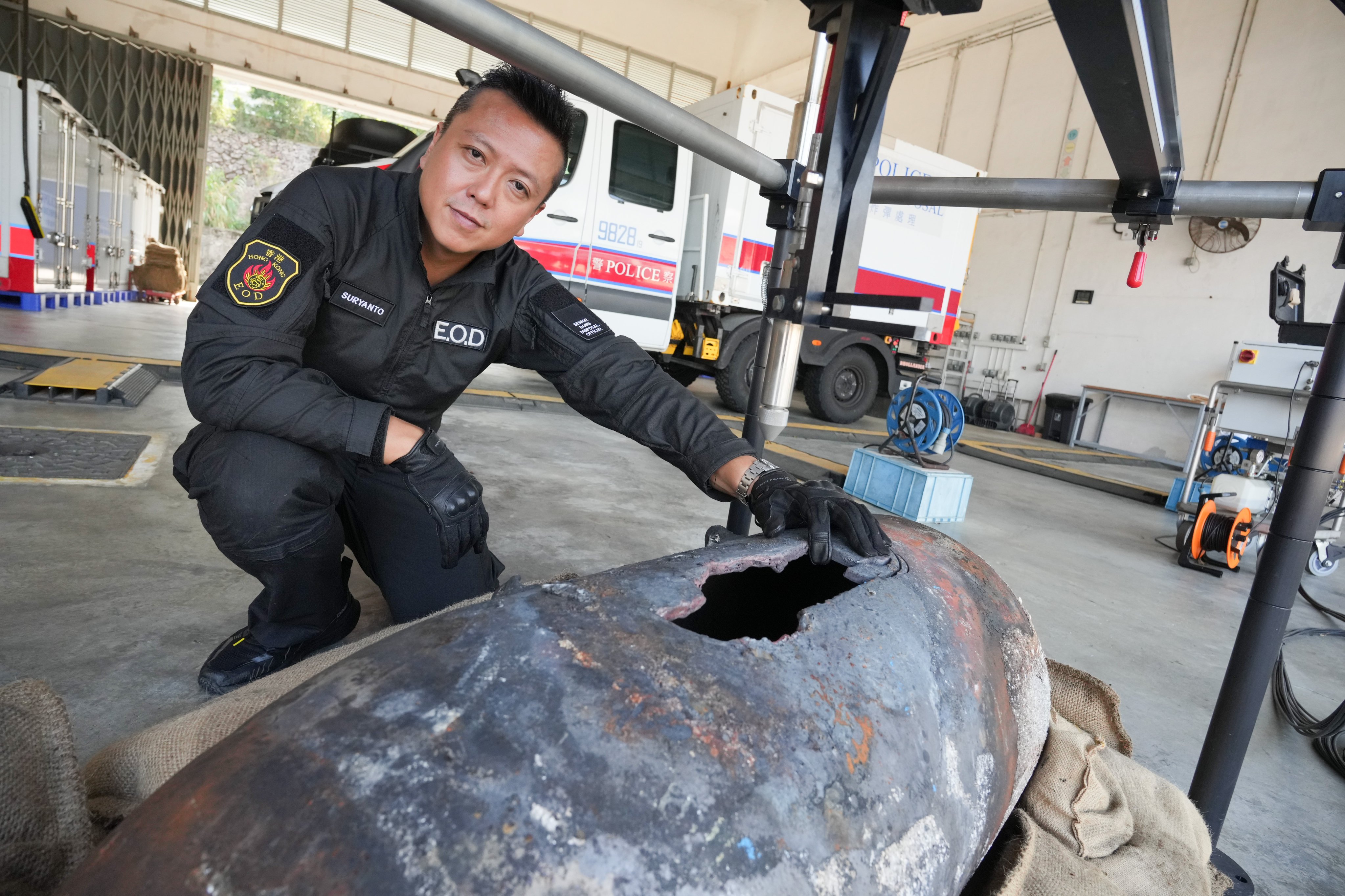 Raymond Suryanto, a senior officer with the explosive ordnance disposal bureau, has urged Indonesian residents in the city to vote in the Legco election. Photo: May Tse