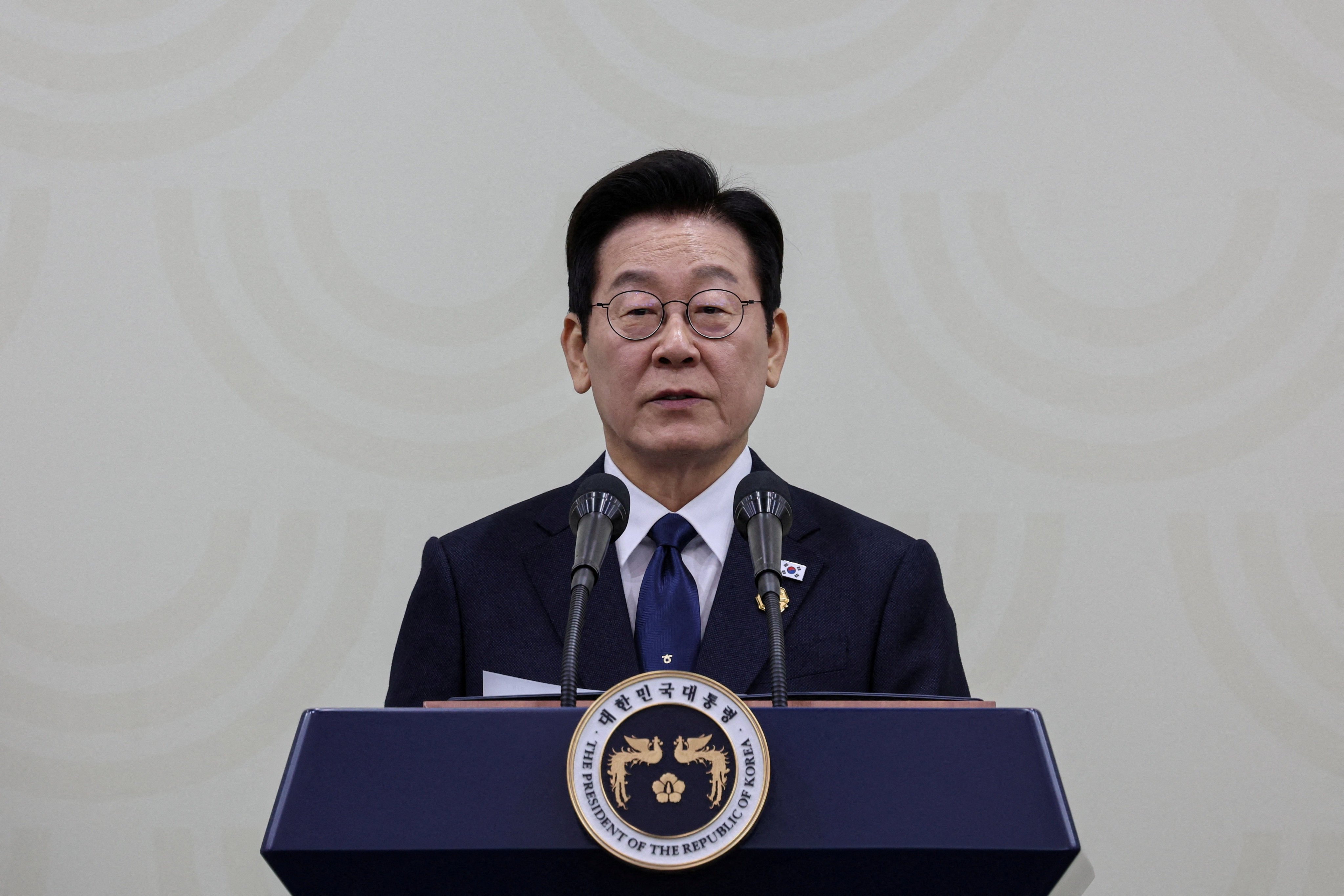 South Korea’s President Lee Jae-myung speaks during a press conference during the APEC Summit in Gyeongju, South Korea, earlier this month. Photo: Reuters