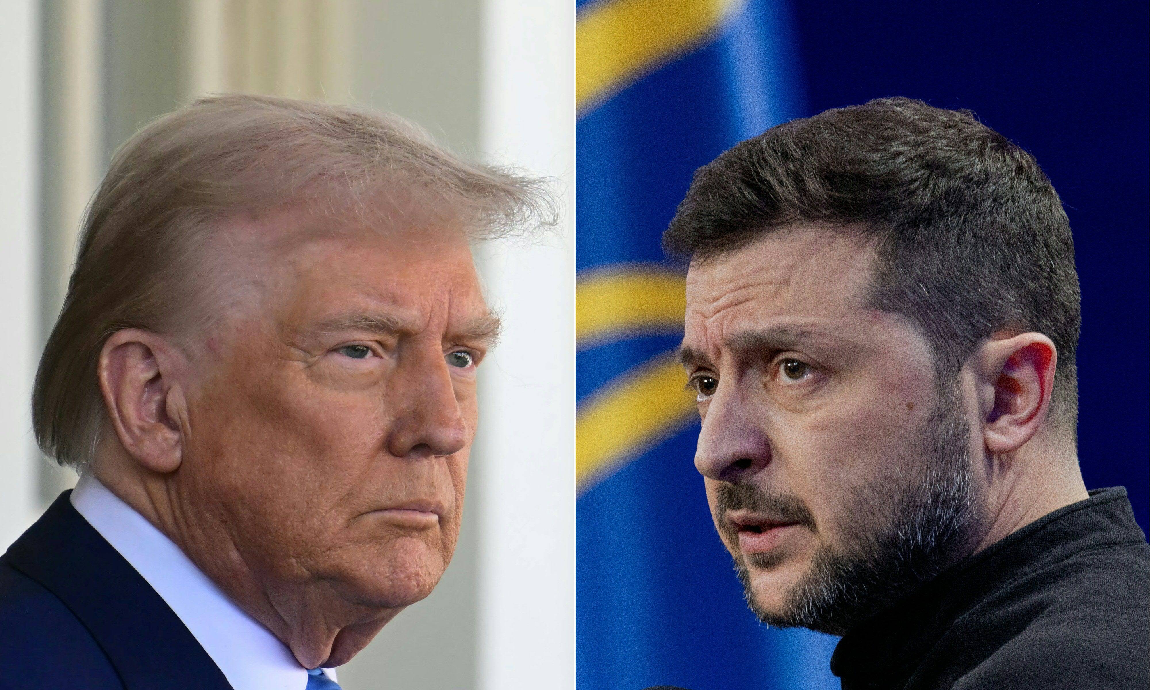 US President Donald Trump, left, and Ukraine’s President Volodymyr Zelensky. Photo: AFP